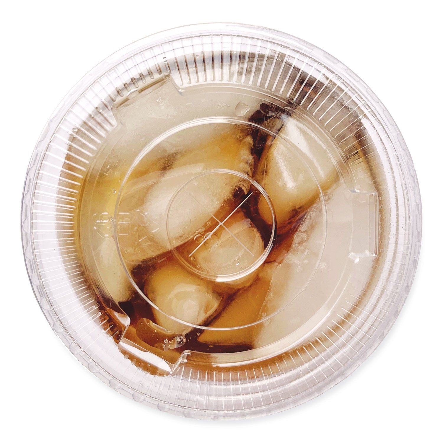 Boardwalk® Crystal-Clear Cold Cup Straw-Slot Lids, Fits 9 oz Squat/12 oz Cold Cups, Plastic, Clear, 100/Pack