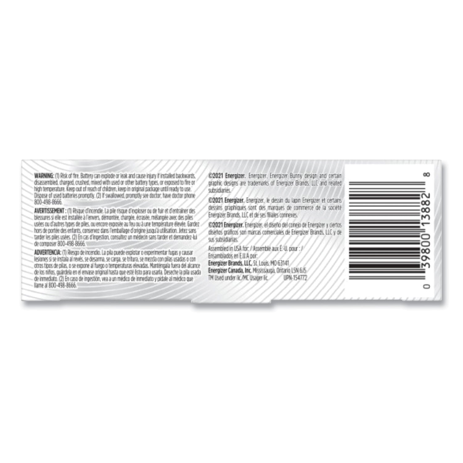 Energizer® Industrial Lithium Cr123 Photo Battery, 3 V, 12/pack