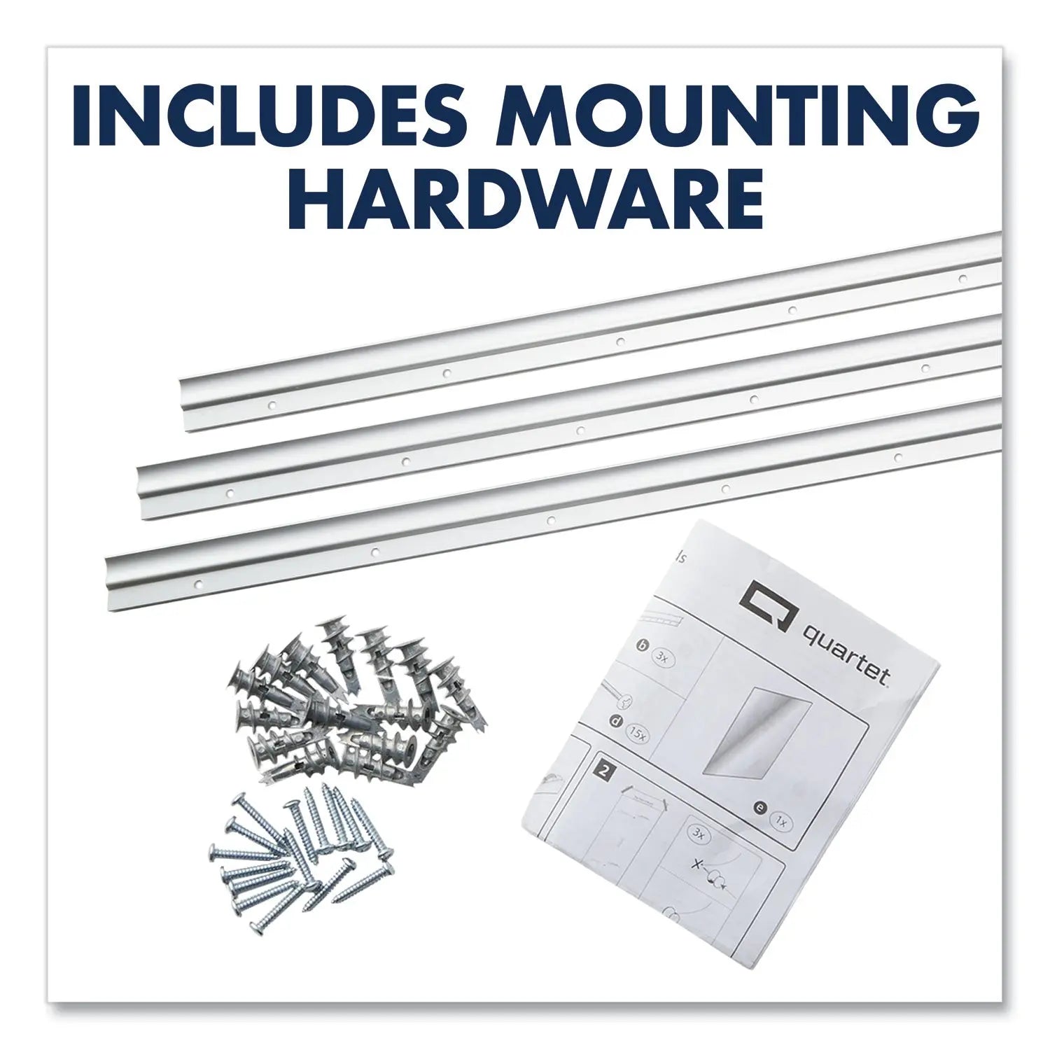 InvisaMount Vertical Magnetic Glass Dry-Erase Boards, 28 x 50, White Surface Quartet® Flipcost