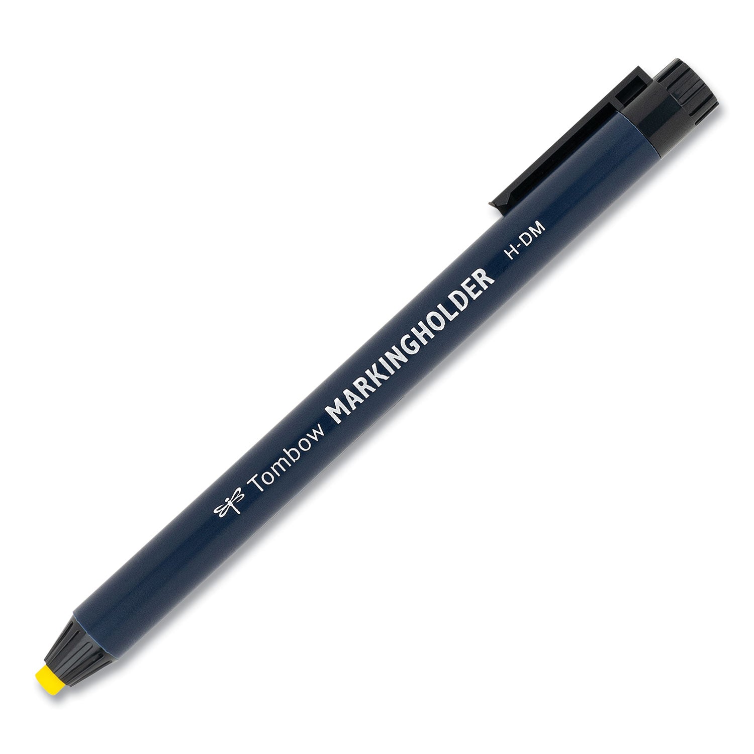 Tombow® Wax-Based Marking Pencil, 4.4 Mm, Yellow Wax, Navy Blue Barrel, 10/box