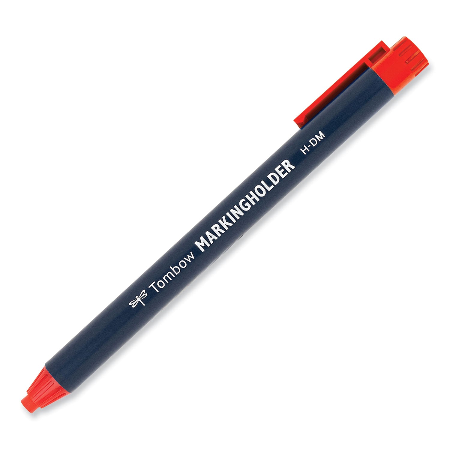 Tombow® Wax-Based Marking Pencil, 4.4 Mm, Red Wax, Navy Blue Barrel, 10/box
