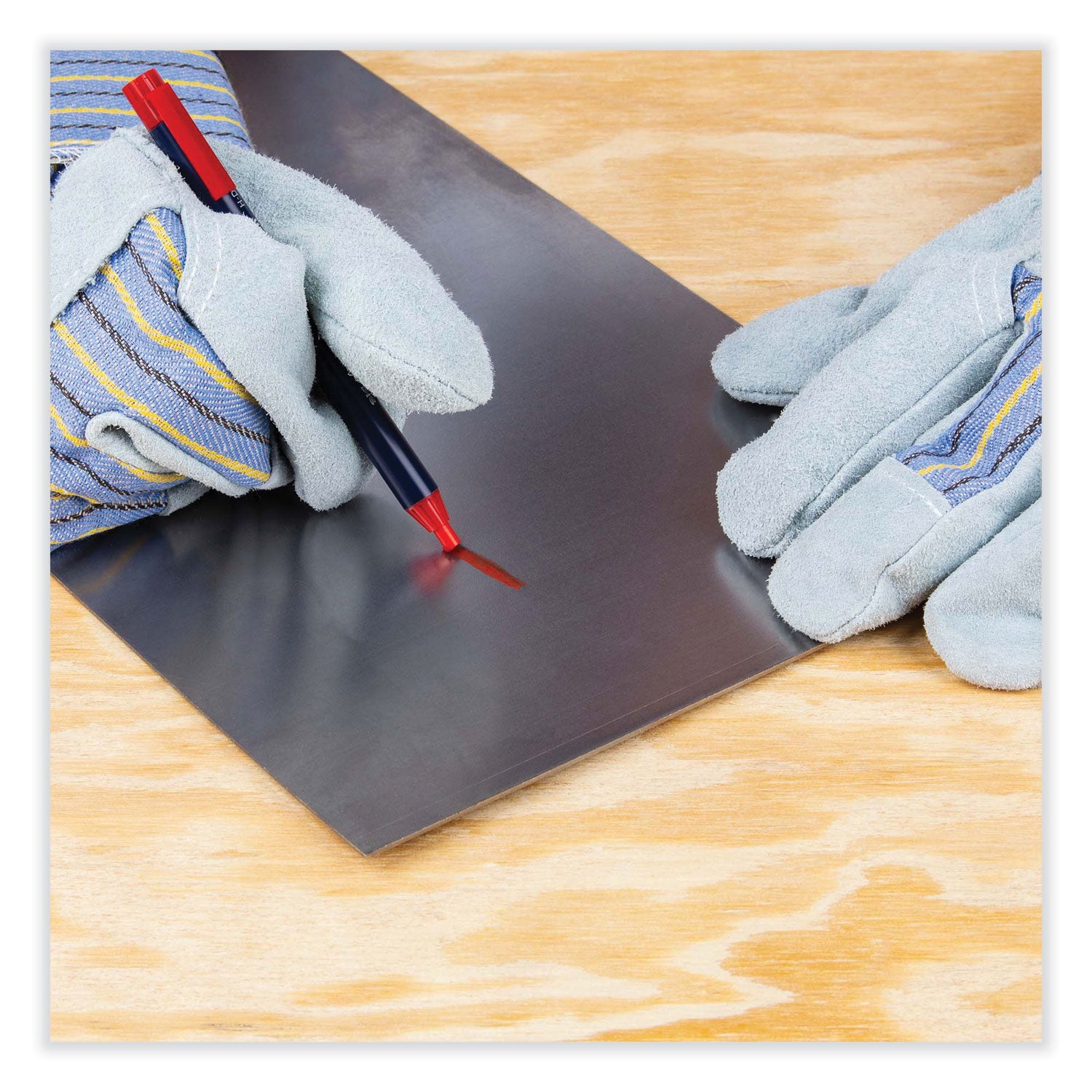 Tombow® Wax-Based Marking Pencil, 4.4 Mm, Red Wax, Navy Blue Barrel, 10/box