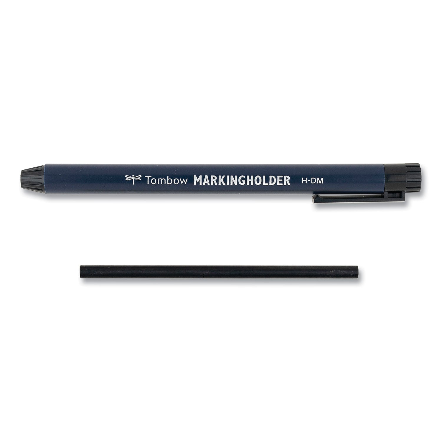 Tombow® Wax-Based Marking Pencil, 4.4 Mm, Black Wax, Navy Blue Barrel, 10/box