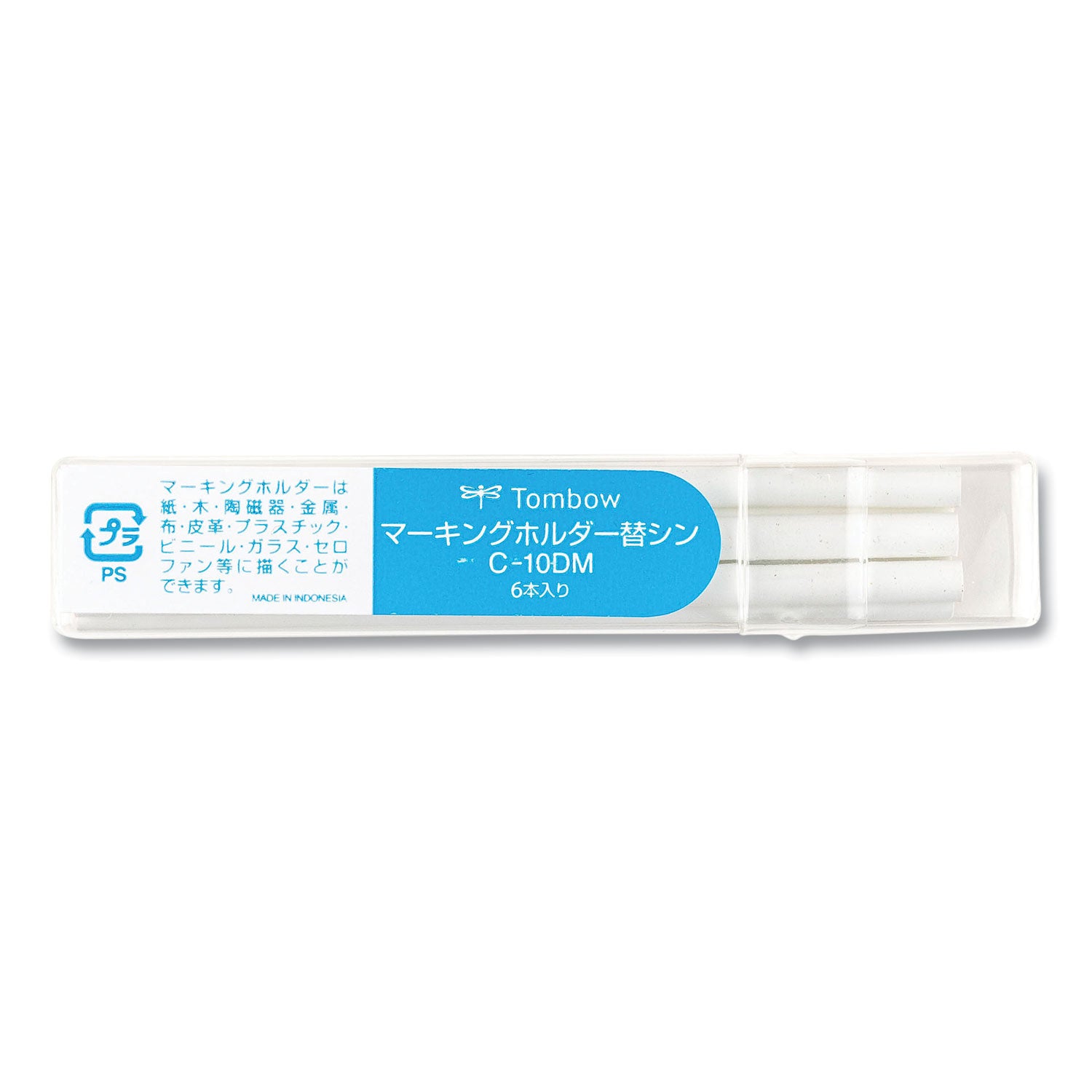Tombow® Mechanical Wax-Based Marking Pencil Refills, 4.4 Mm, White, 10/box