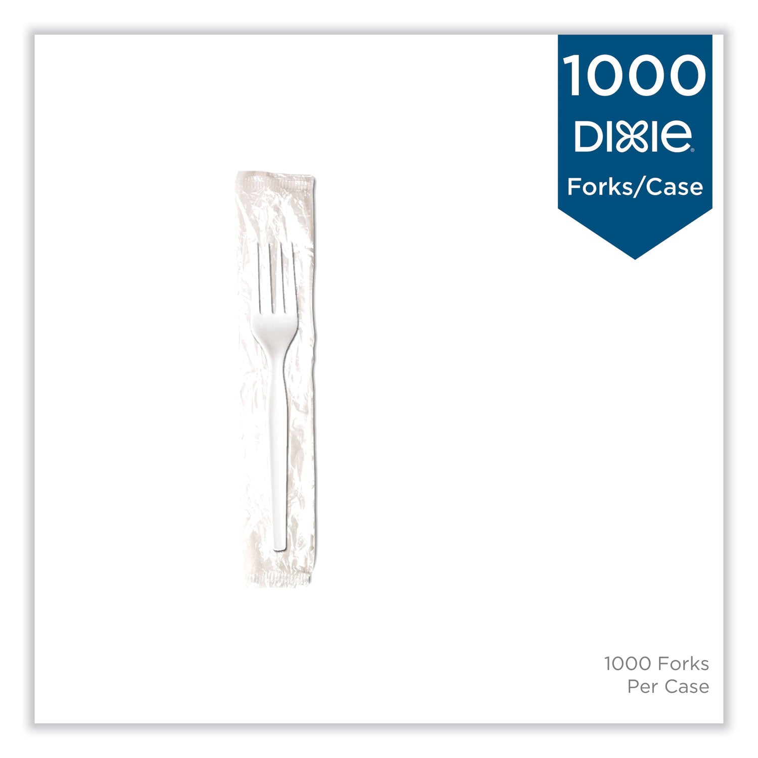 Dixie® Mediumweight Polypropylene Cutlery, Fork, Plastic, White, 1,000/Carton