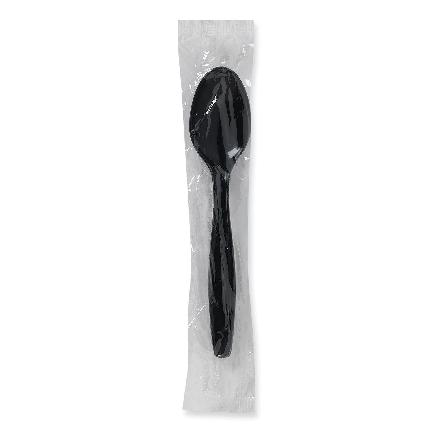 Dixie® Individually Wrapped Heavyweight Spoons, Plastic, Black, 1,000/Carton