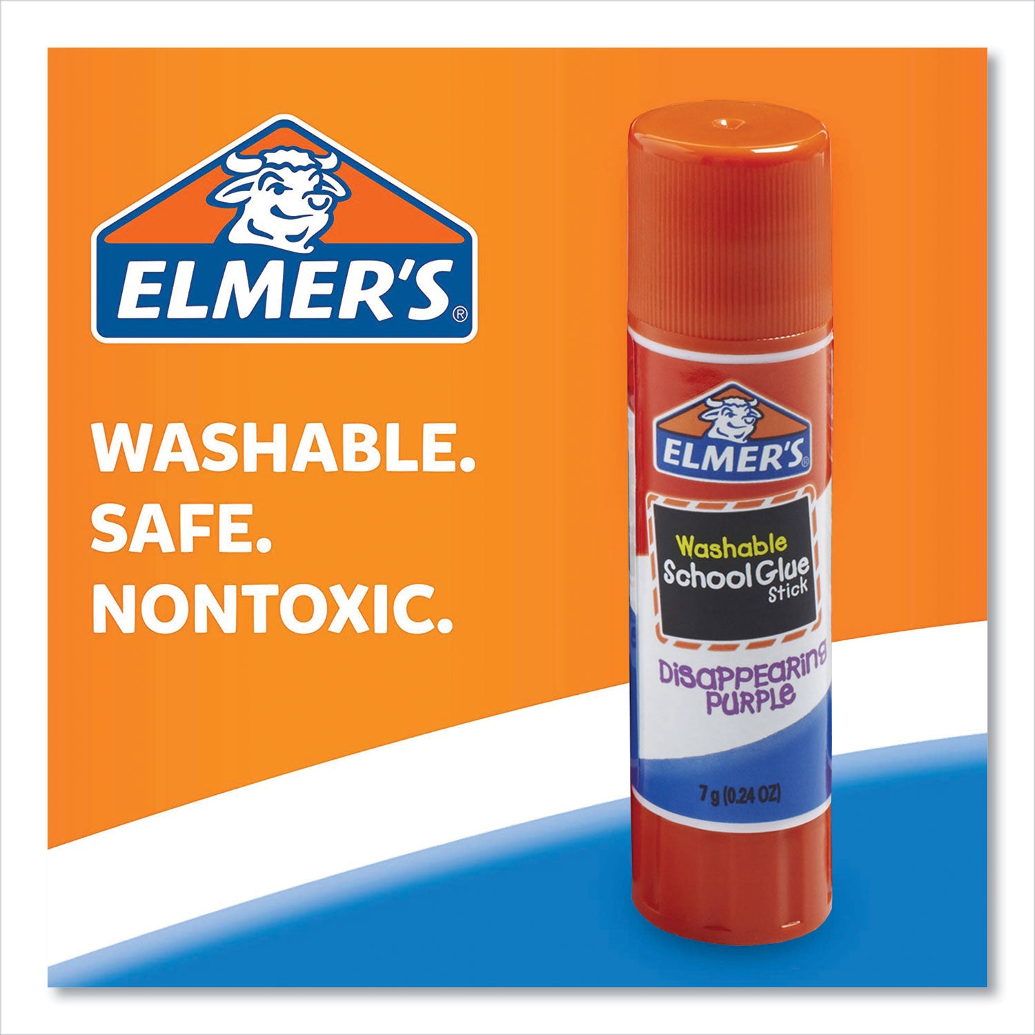 Elmer's® Disappearing Purple School Glue Stick, 0.24 Oz, Dries Clear, 30/box