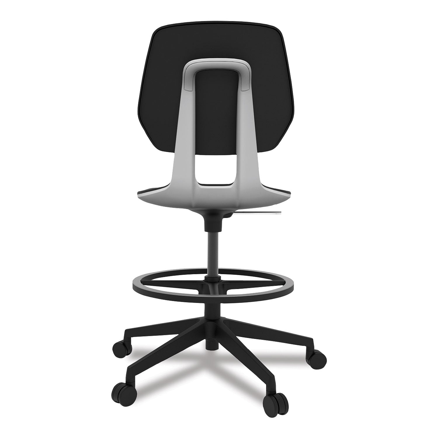 Safco® Commute Extended Height Task Chair, Supports Up to 275 lb, 22.25" to 32.25" Seat Height, Black Seat, Black Back, Black Base