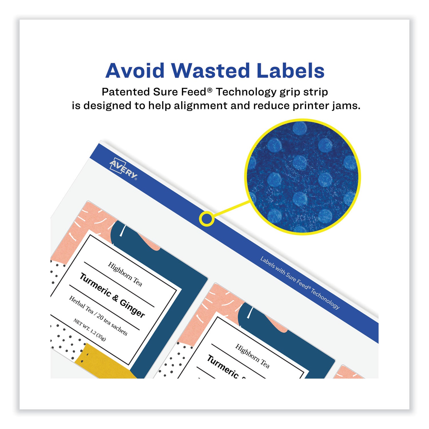 Avery® Vibrant Inkjet Color-Print Labels W/ Sure Feed, 2 X 4, Matte White, 200/pk