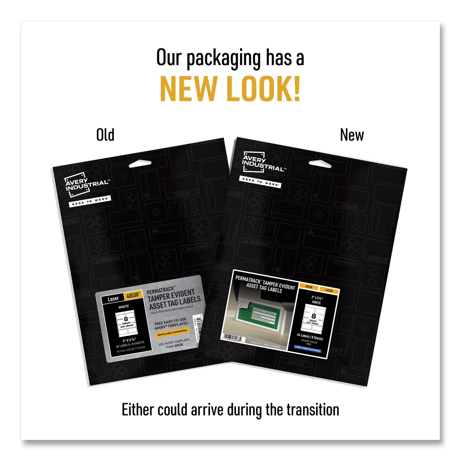 Avery® Permatrack Tamper-Evident Asset Tag Labels, Laser Printers, 2 X 3.75, White, 8/sheet, 8 Sheets/pack