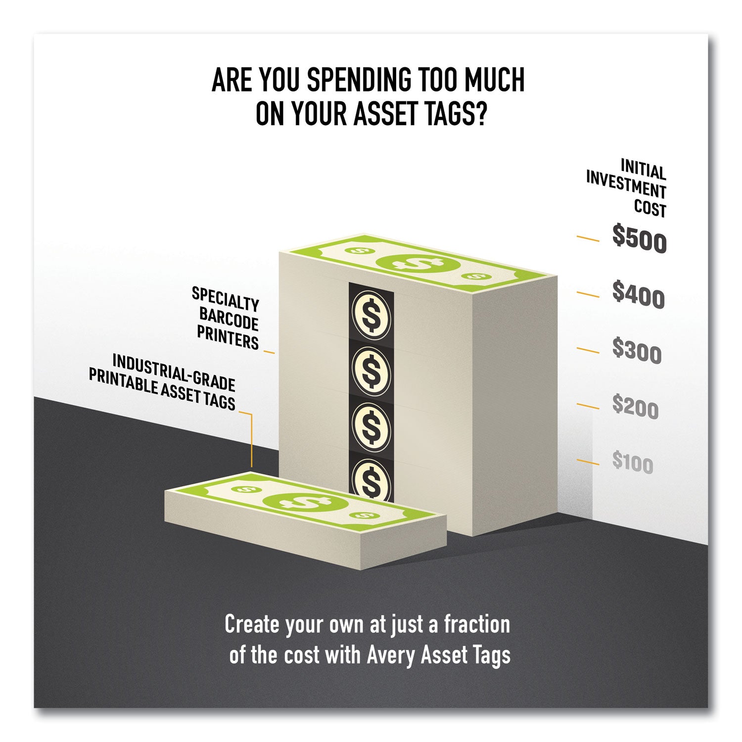 Avery® Permatrack Durable White Asset Tag Labels, Laser Printers, 0.5 X 1, White, 84/sheet, 8 Sheets/pack