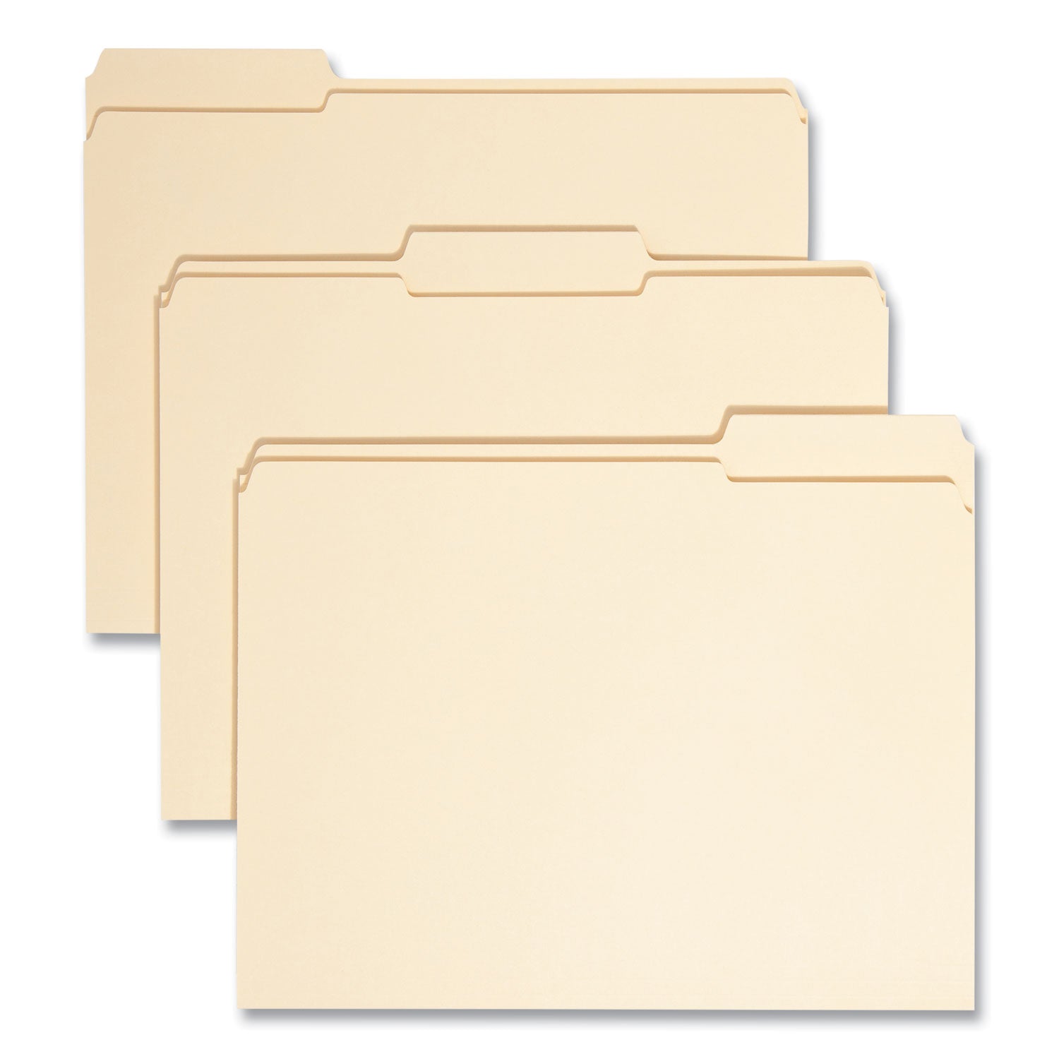 100% Recycled Reinforced Top Tab File Folders, 1/3-Cut Tabs: Assorted, Letter Size, 0.75" Expansion, Manila, 100/Box