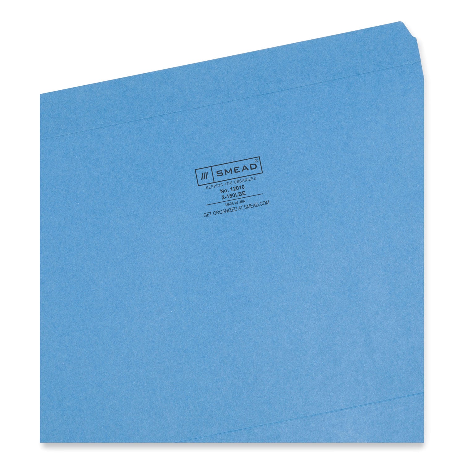 Smead Reinforced Top Tab Colored File Folders, Straight Tabs, Letter Size, 0.75" Expansion, Blue, 100/Box