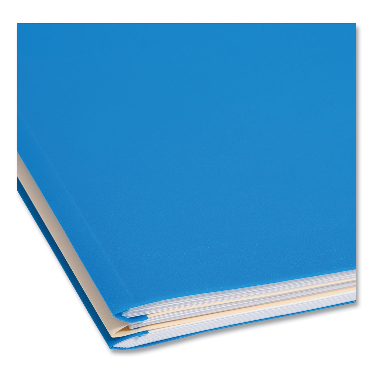 Smead Six-Section Poly Classification Folders, 2" Expansion, 2 Dividers, 6 Fasteners, Letter Size, Blue Exterior, 10/Box