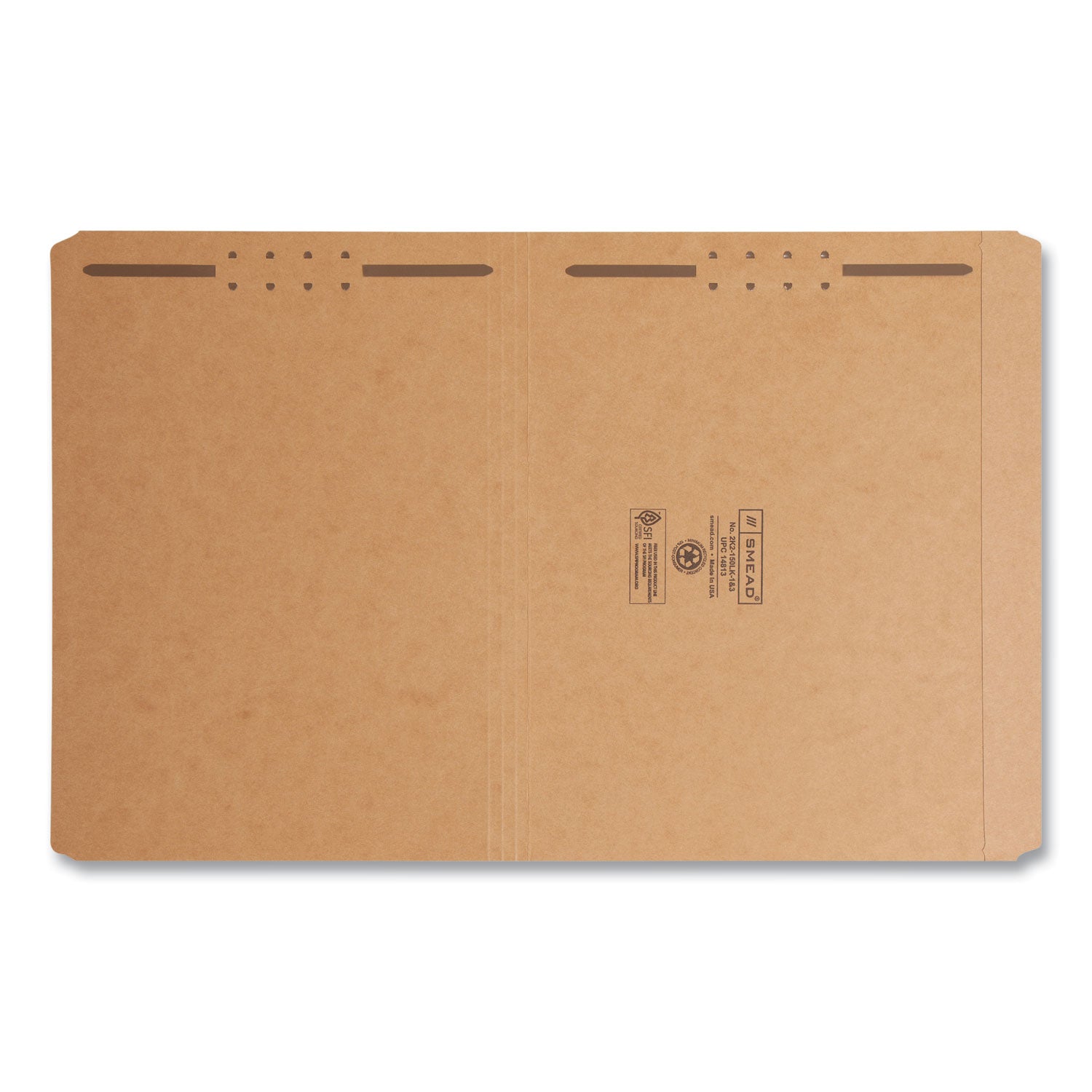 Smead Kraft Fastener Folders, 0.75" Expansion, 2 Fasteners, Letter Size, Kraft Exterior, 50/Box