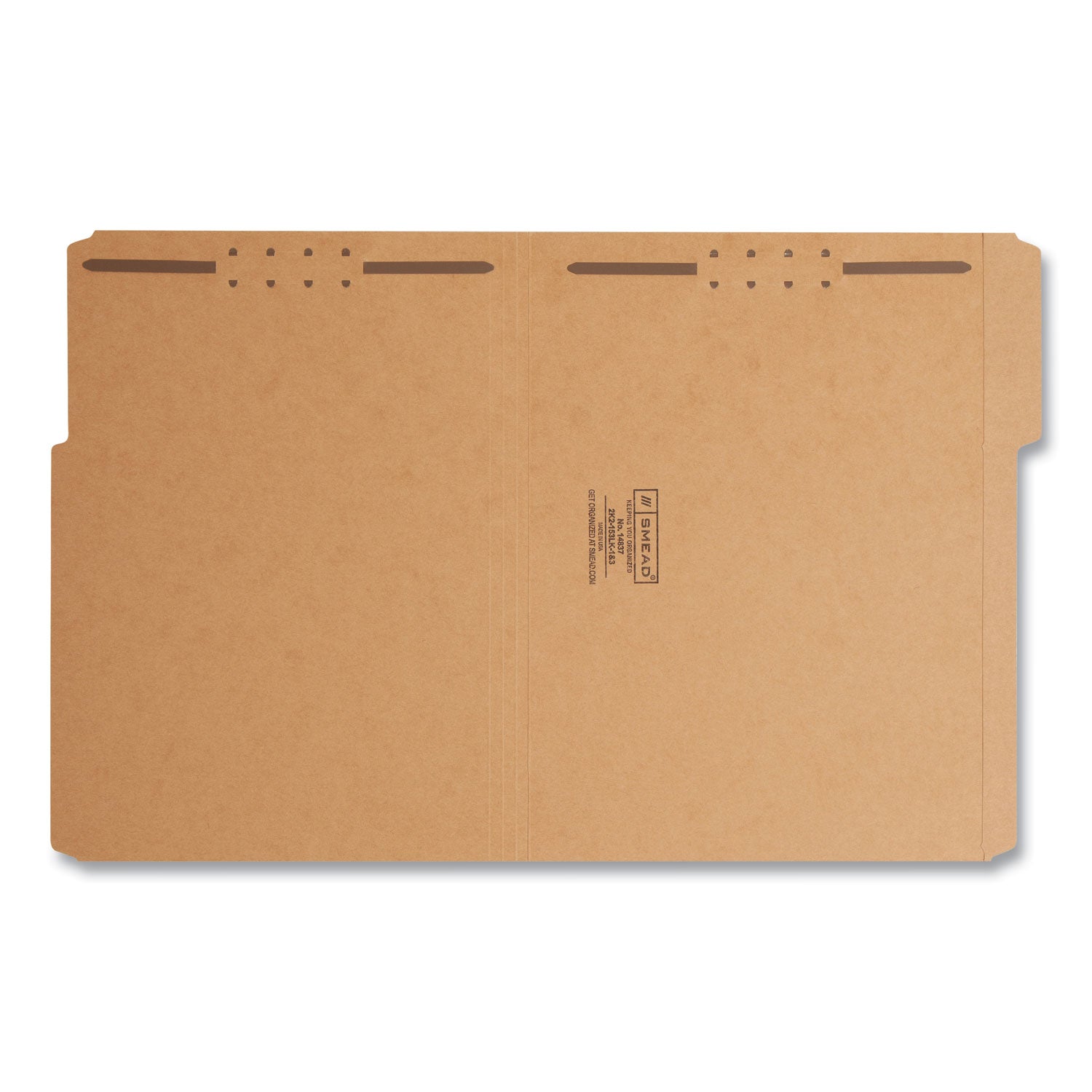 Smead Top Tab Fastener Folders, 1/3-Cut Tabs: Assorted, 0.75" Expansion, 2 Fasteners, Letter Size, Kraft Exterior, 50/Box