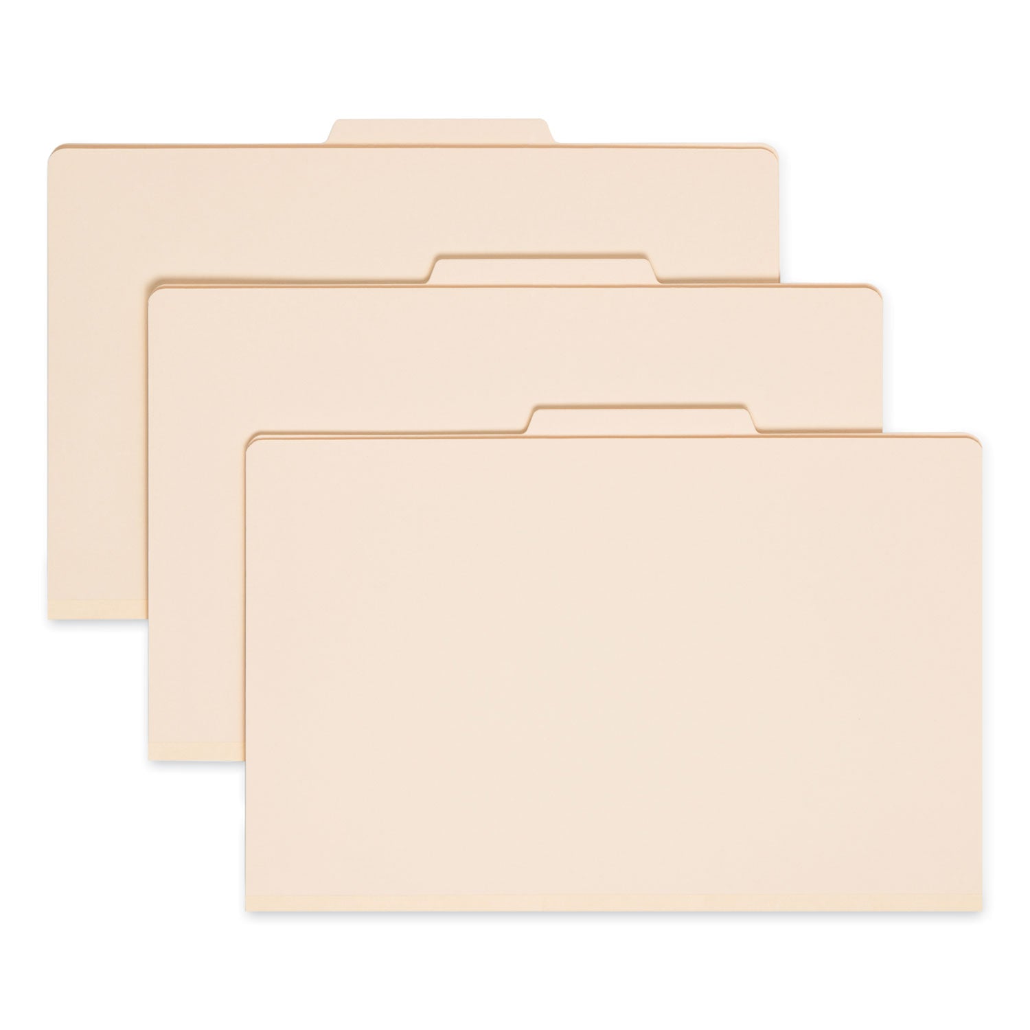 Smead Six-Section Top Tab Classification Folders, 2" Expansion, 2 Dividers, 6 Fasteners, Legal Size, Manila, 10/Box