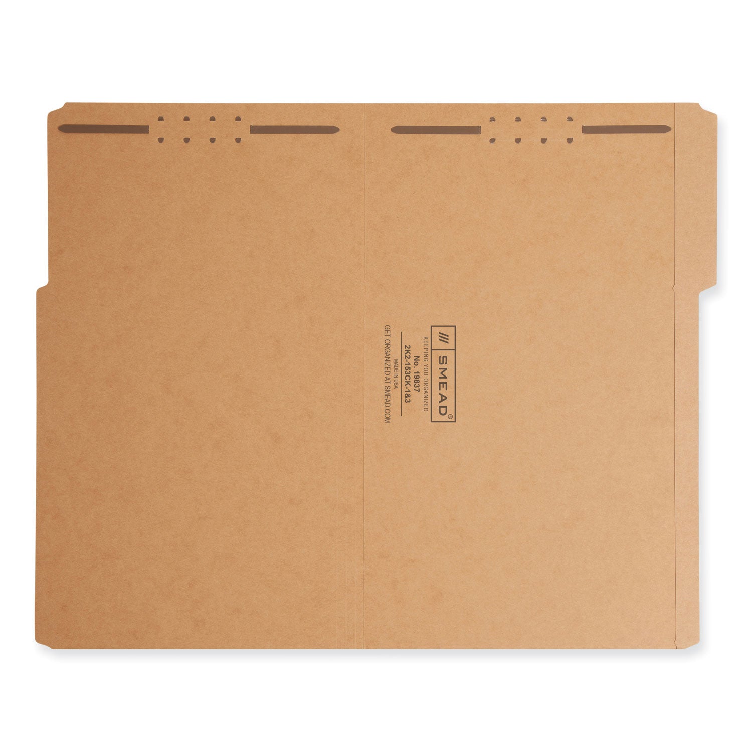 Smead Top Tab Fastener Folders, 1/3-Cut Tabs: Assorted, 0.75" Expansion, 2 Fasteners, Legal Size, Kraft Exterior, 50/Box