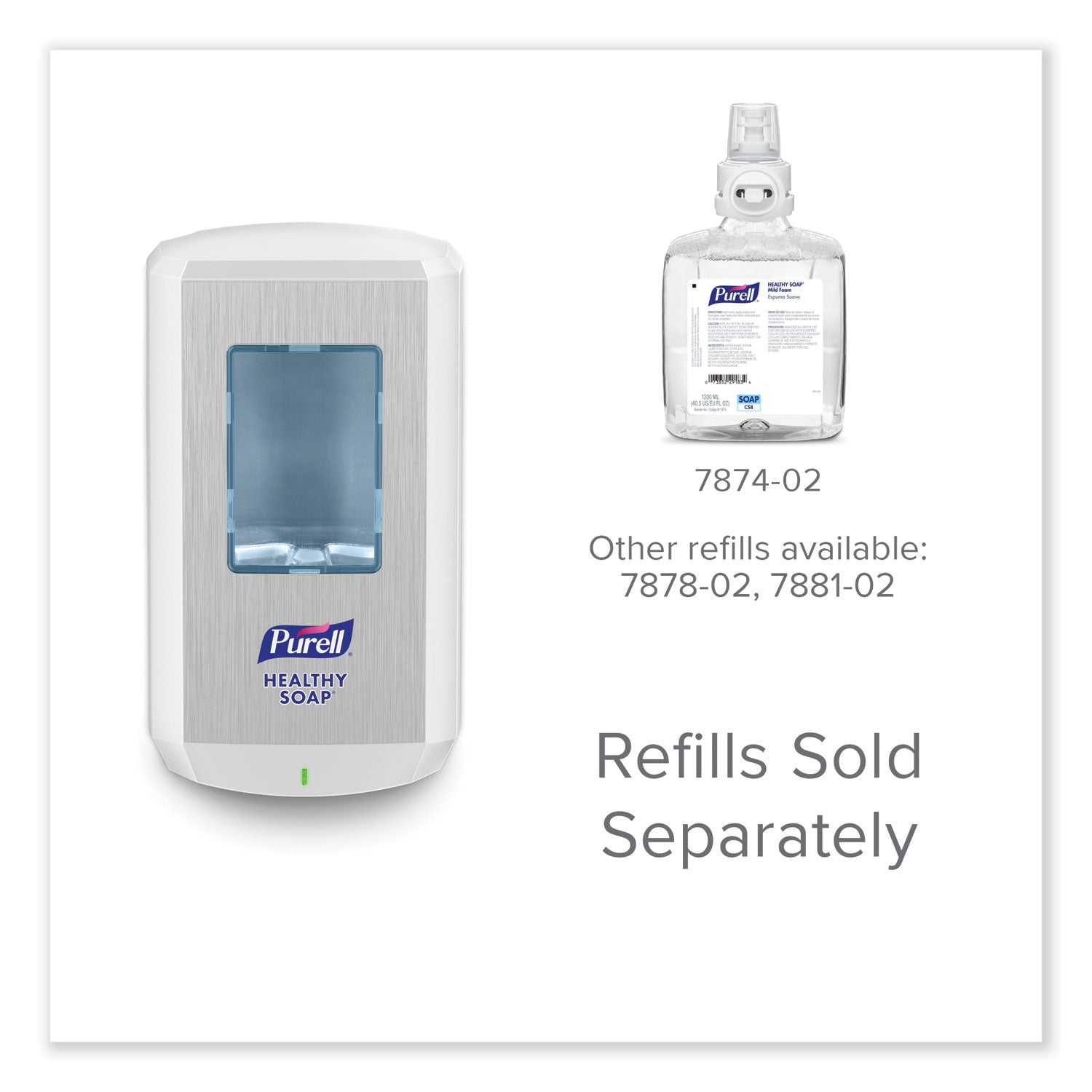 PURELL® Cs8 Soap Dispenser, 1,200 Ml, 5.79 X 3.93 X 10.31, White