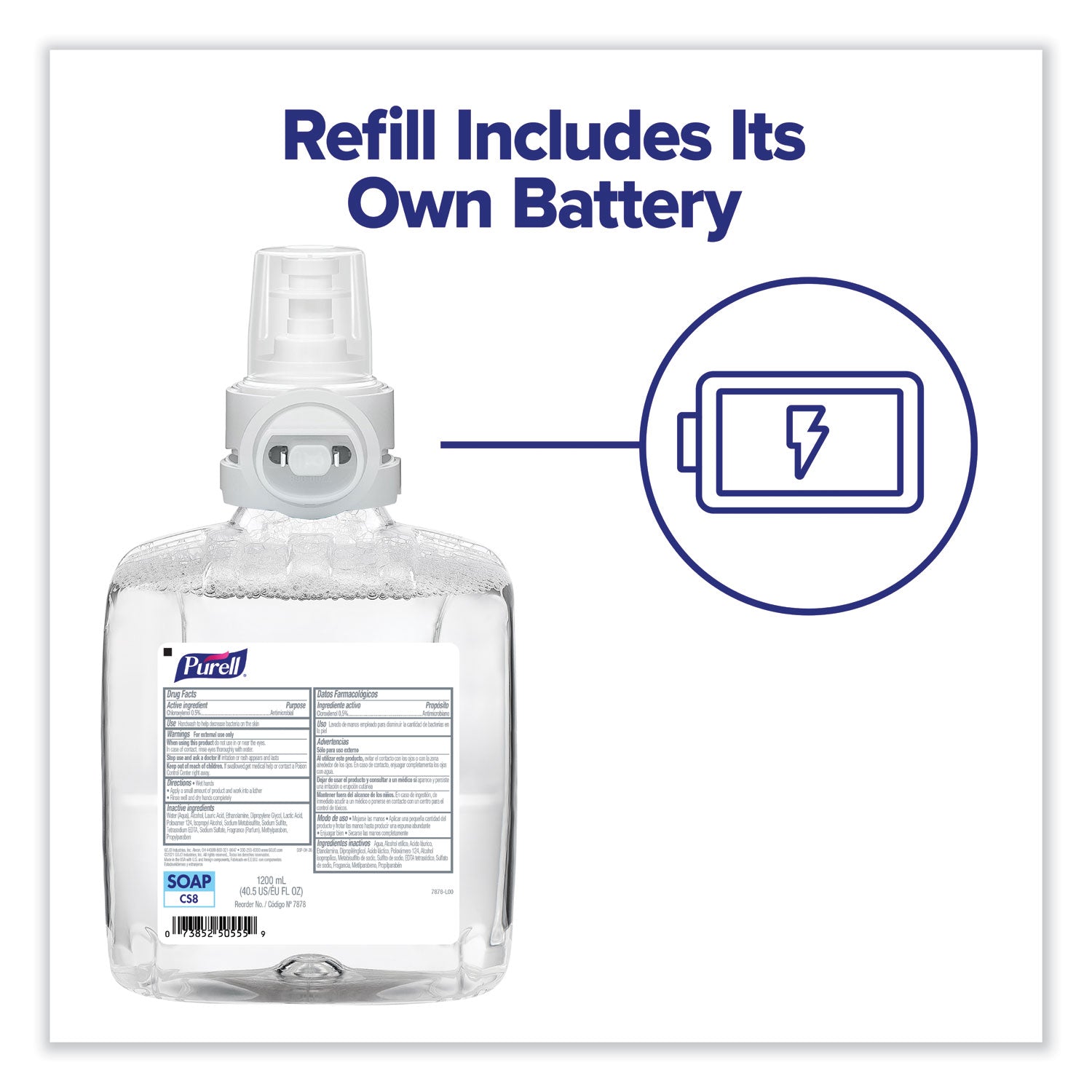PURELL® Professional HEALTHY SOAP Mild Foam Refill, For CS8 Dispensers, Fragrance-Free, 1,200 mL, 2/Carton