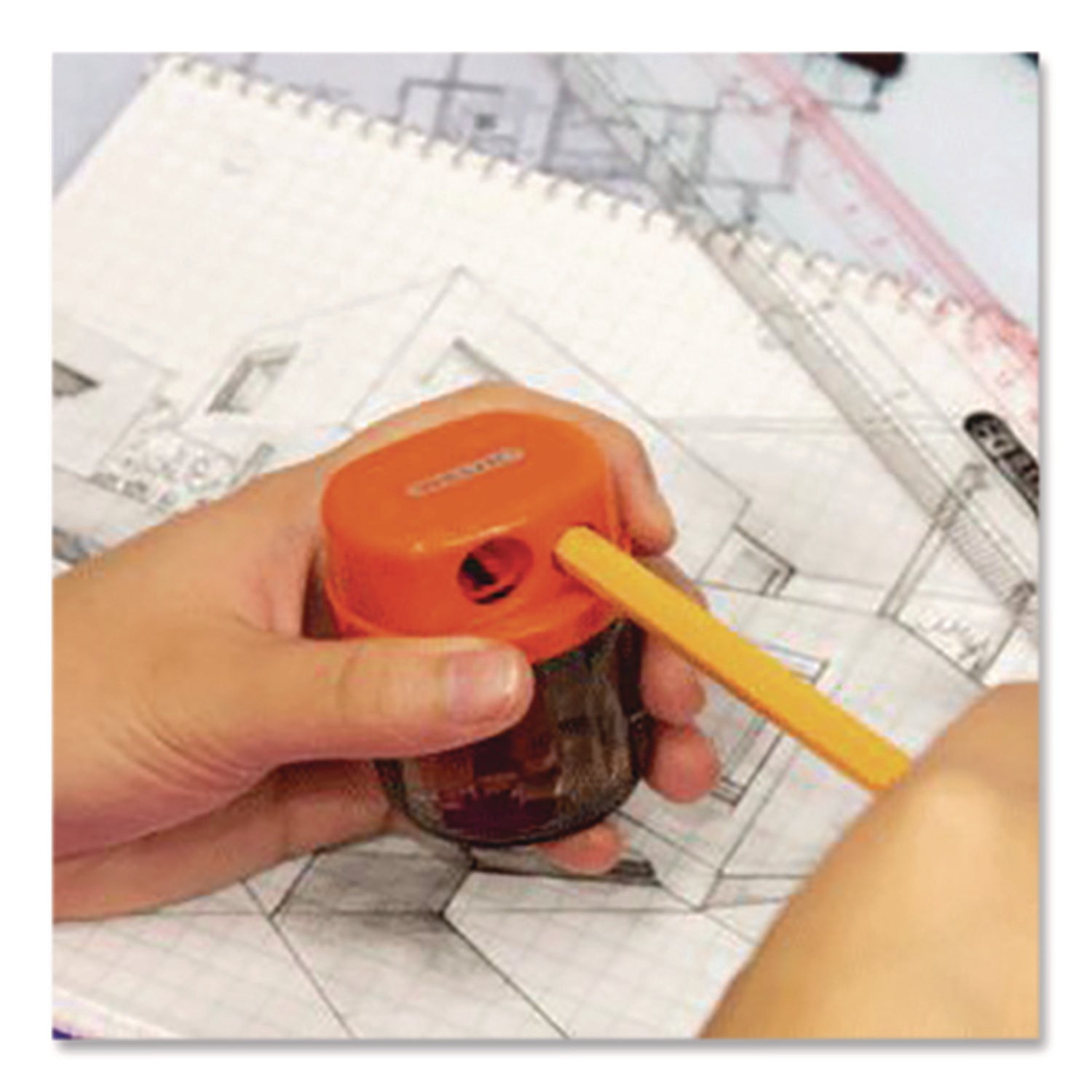 BAZIC® Products Dual Blades Sharpener with Round Receptacle, Two-Hole, 2.25 x 1.6, Randomly Assorted Colors