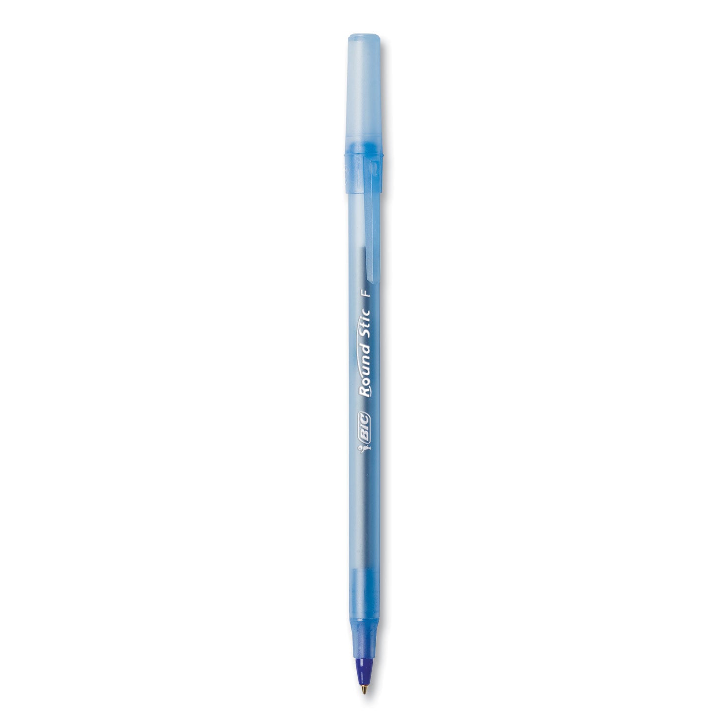 BIC® Round Stic Xtra Life Ballpoint Pen, Stick, Medium 1 mm, Blue Ink, Translucent Blue Barrel, 144/Pack