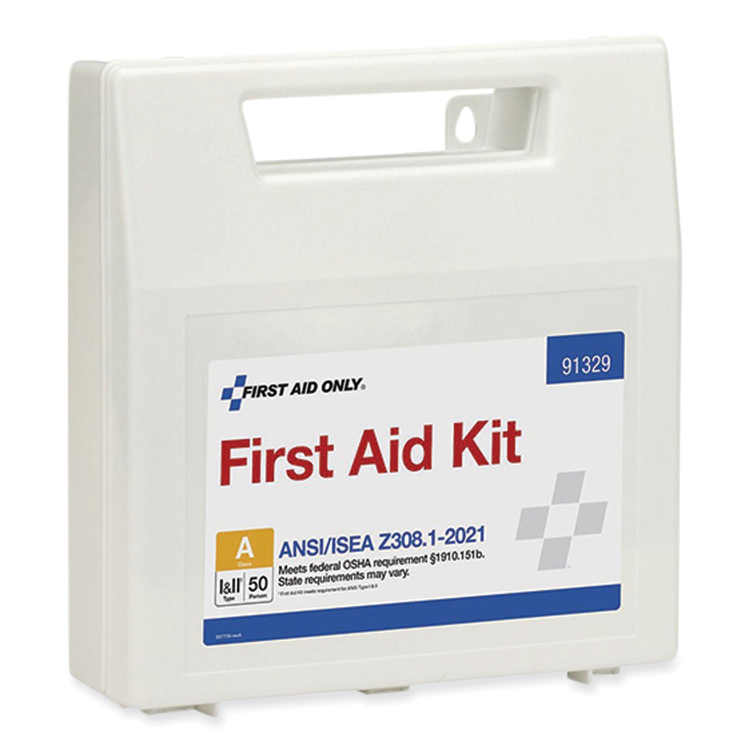 First Aid Only™ ANSI 2021 First Aid Kit for 50 People, 184 Pieces, Plastic Case