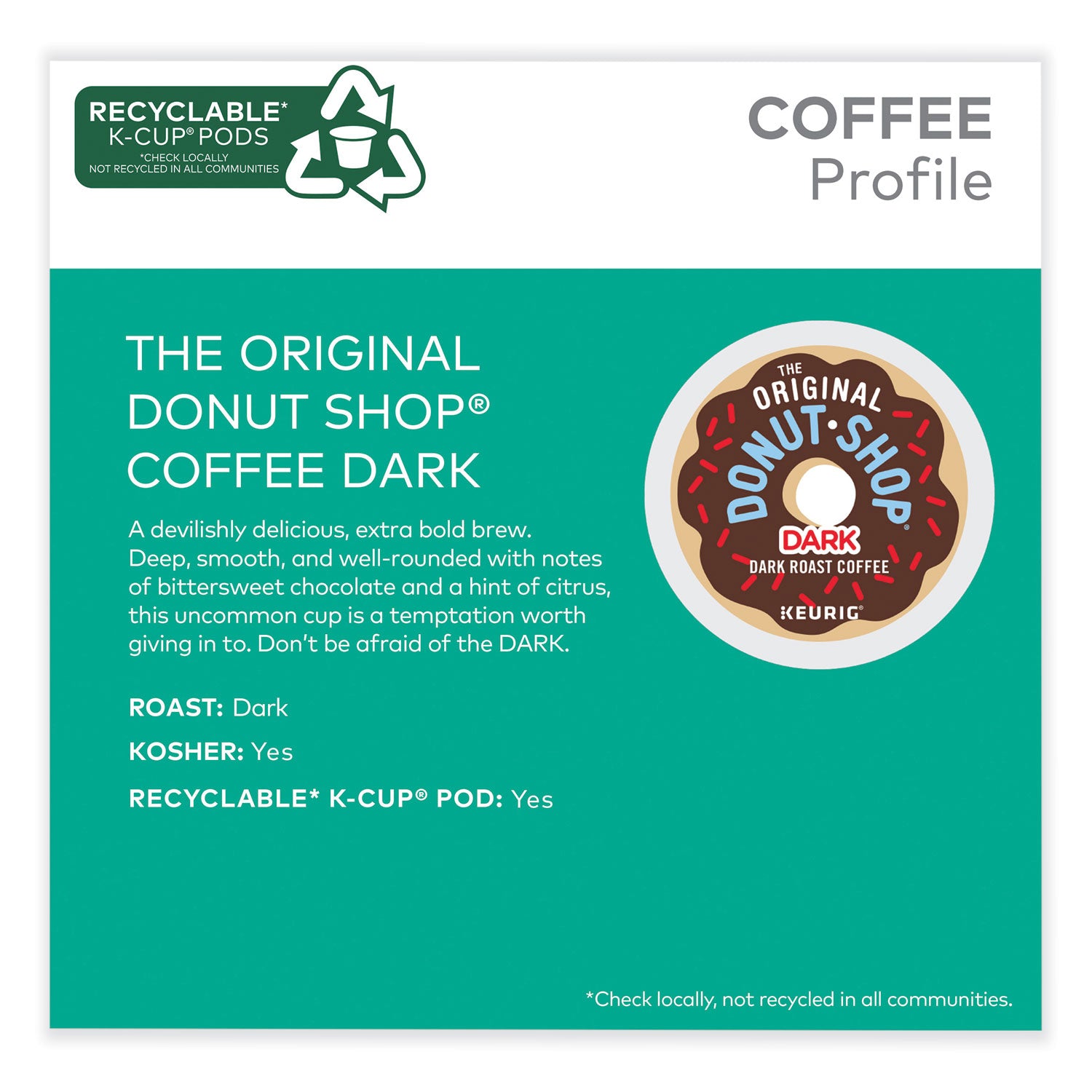 The Original Donut Shop® DARK K-Cups, Regular Extra Bold, 48/Box