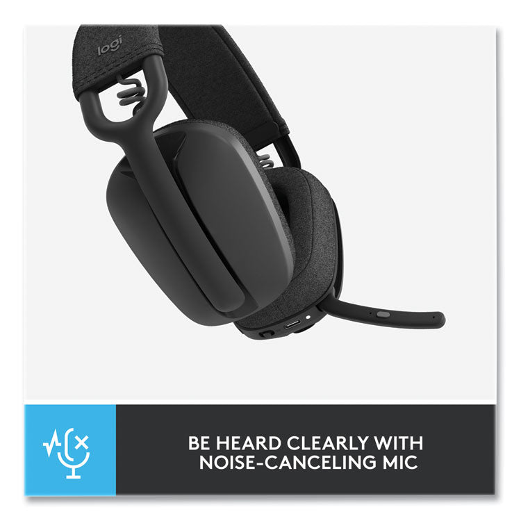 Logitech® Zone Vibe 100 Wireless Noise Canceling Over-Ear Headphones, Graphite