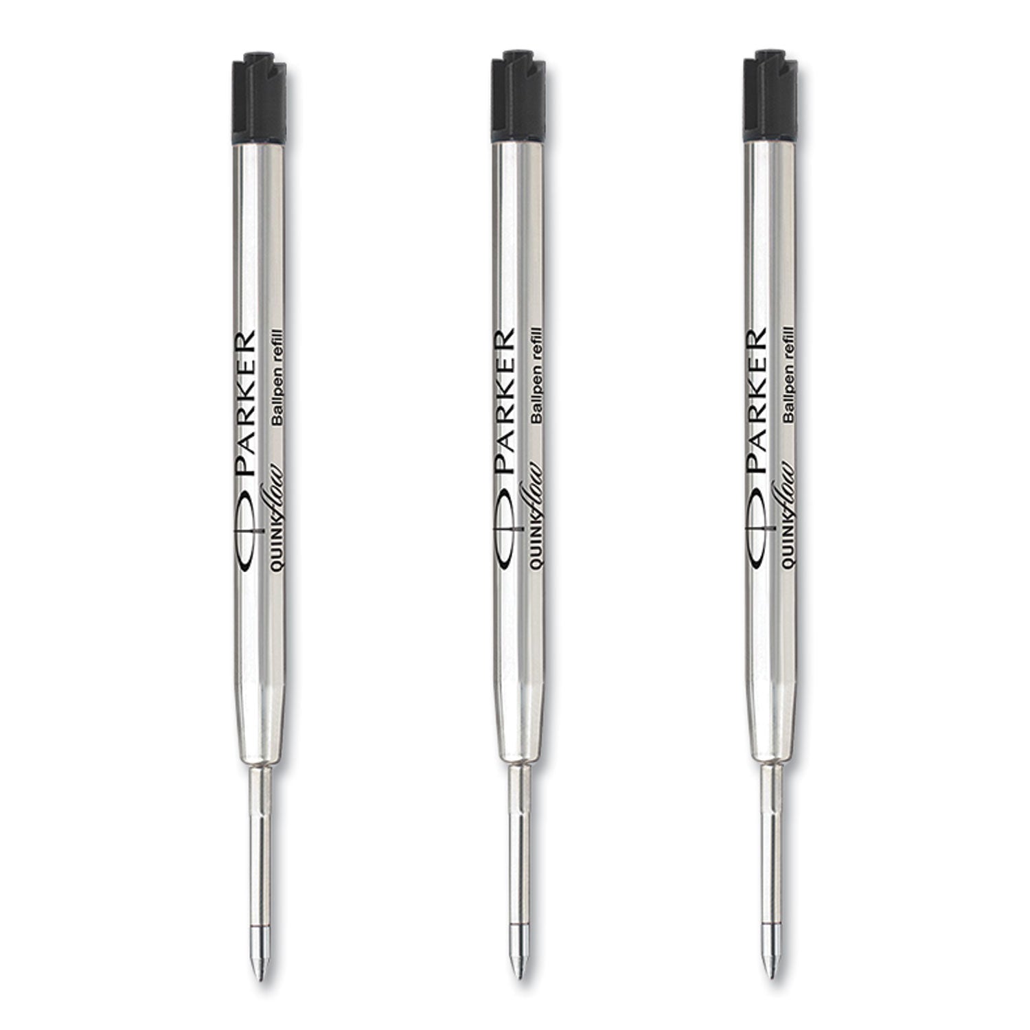 Parker® Quinkflow Refill for Parker Ballpoint Pen, Medium Tip, Black Ink, 3/Pack