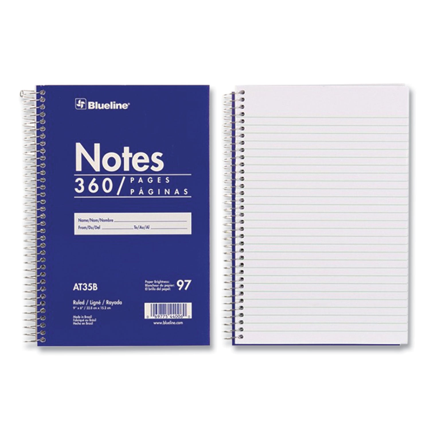 Blueline® Steno Notes Notebook, Gregg Rule, Blue/White Cover, (180) 9 x 6 Sheets
