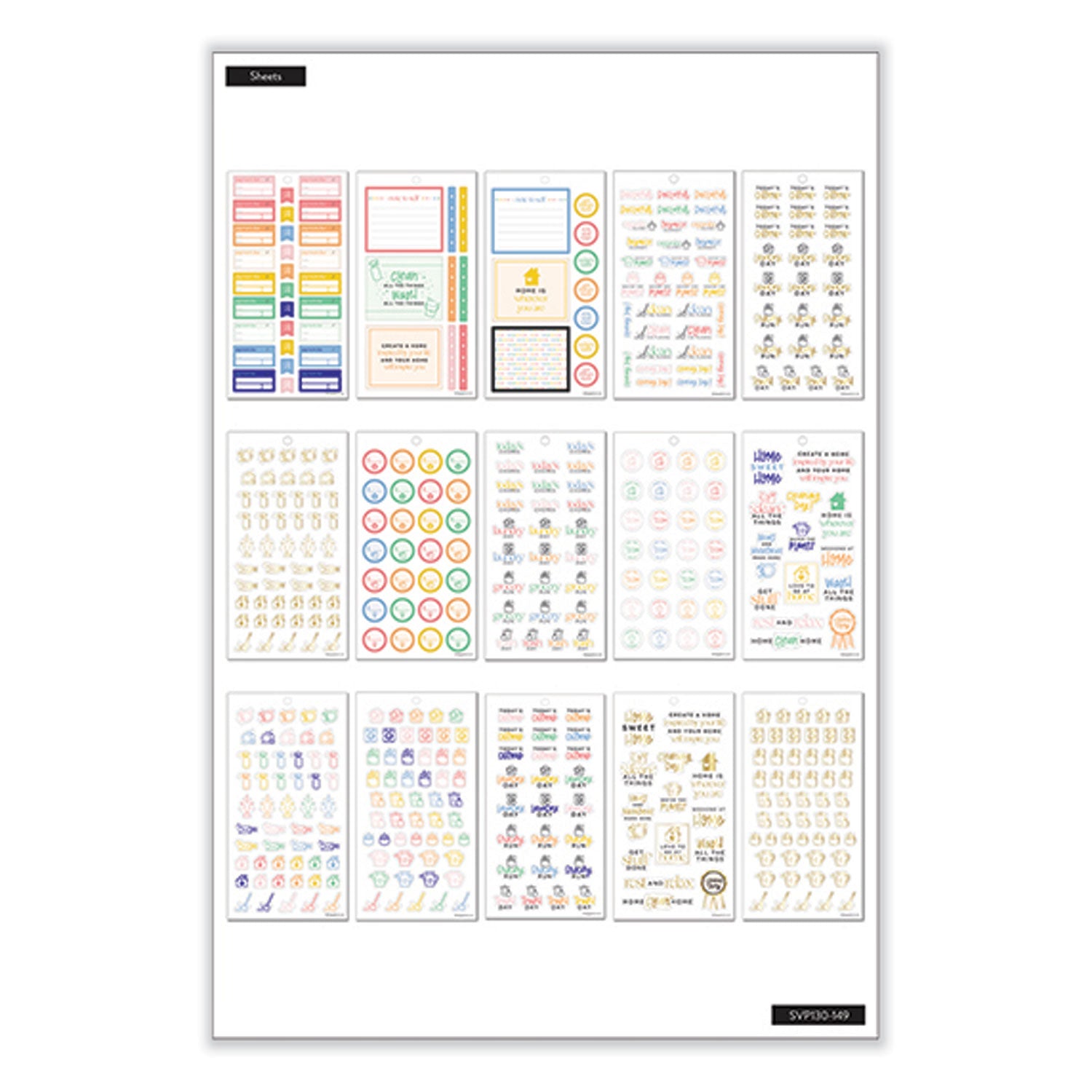The Happy Planner® Essentials Home Classic Stickers, Productivity Theme, 734 Stickers