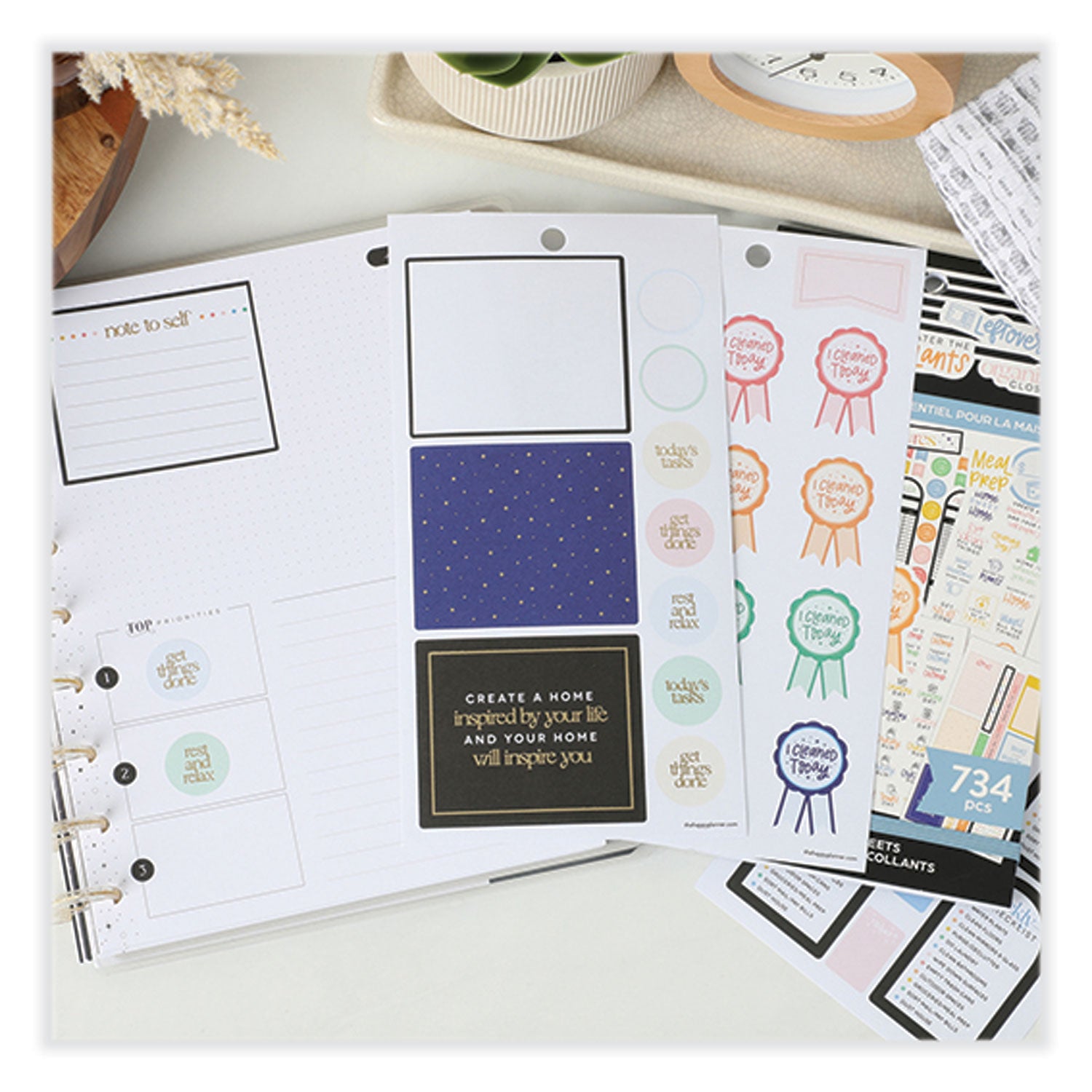 The Happy Planner® Essentials Home Classic Stickers, Productivity Theme, 734 Stickers