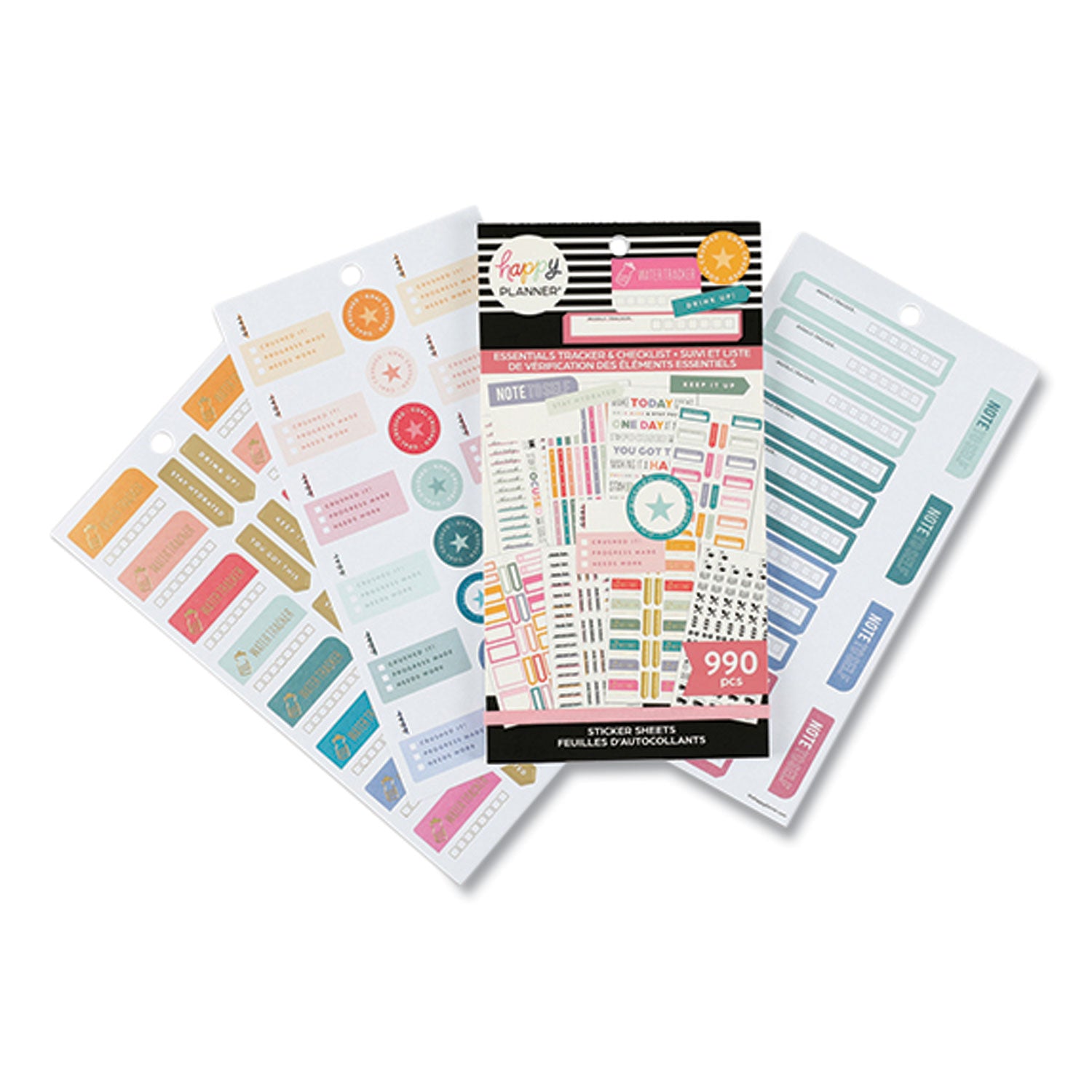 The Happy Planner® Essentials Tracker & Checklist Classic Stickers, Productivity Theme, 990/Pack