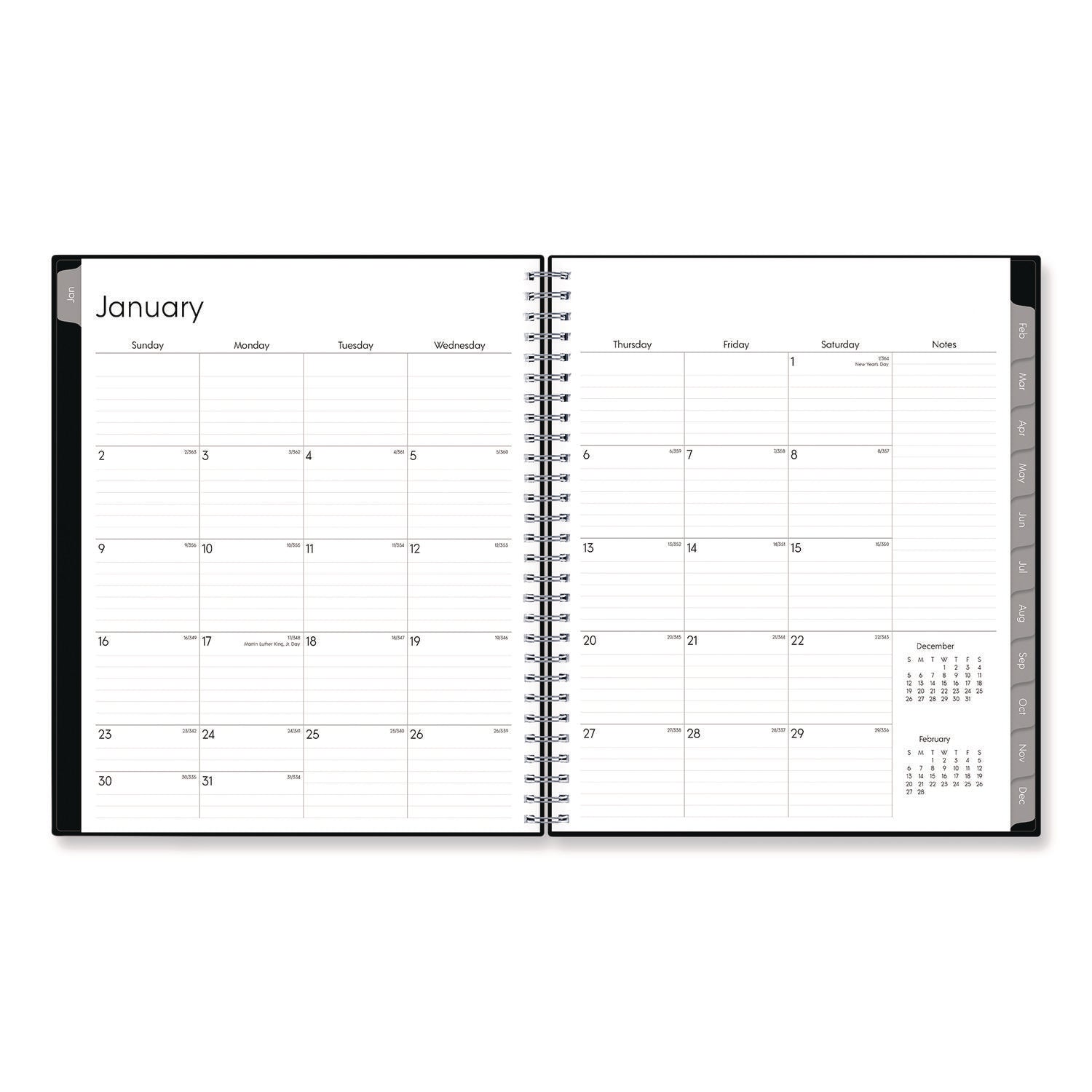Blue Sky® Enterprise Monthly Planner, 10 x 8, Black Cover, 12-Month (Jan to Dec): 2025