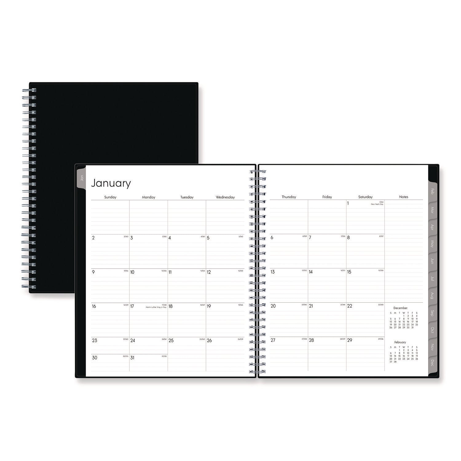 Enterprise Monthly Planner, 10 x 8, Black Cover, 12-Month (Jan to Dec): 2025