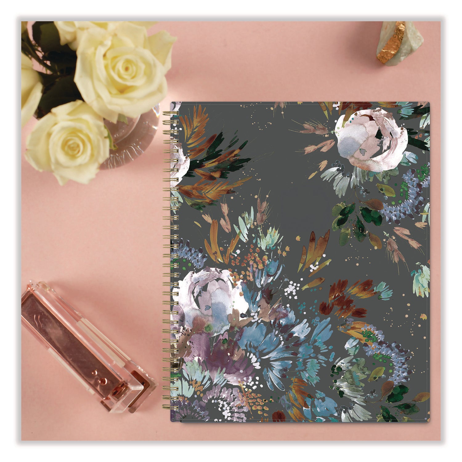 Blue Sky® Kelly Ventura Midnight Garden Weekly/Monthly Planner, Floral Artwork, 11 x 8.5, Multicolor Cover, 12-Month (Jan to Dec): 2025