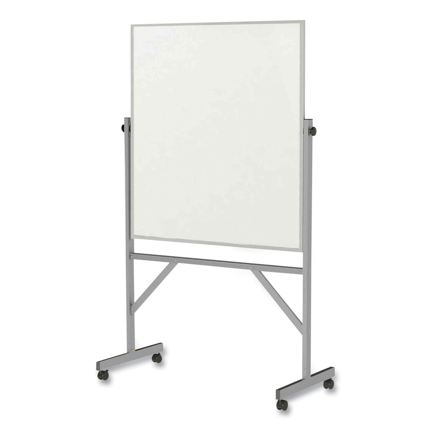 Ghent Reversible Magnetic Porcelain Whiteboard with Aluminum Frame, 36" x 48", White Surface, Satin Aluminum Frame