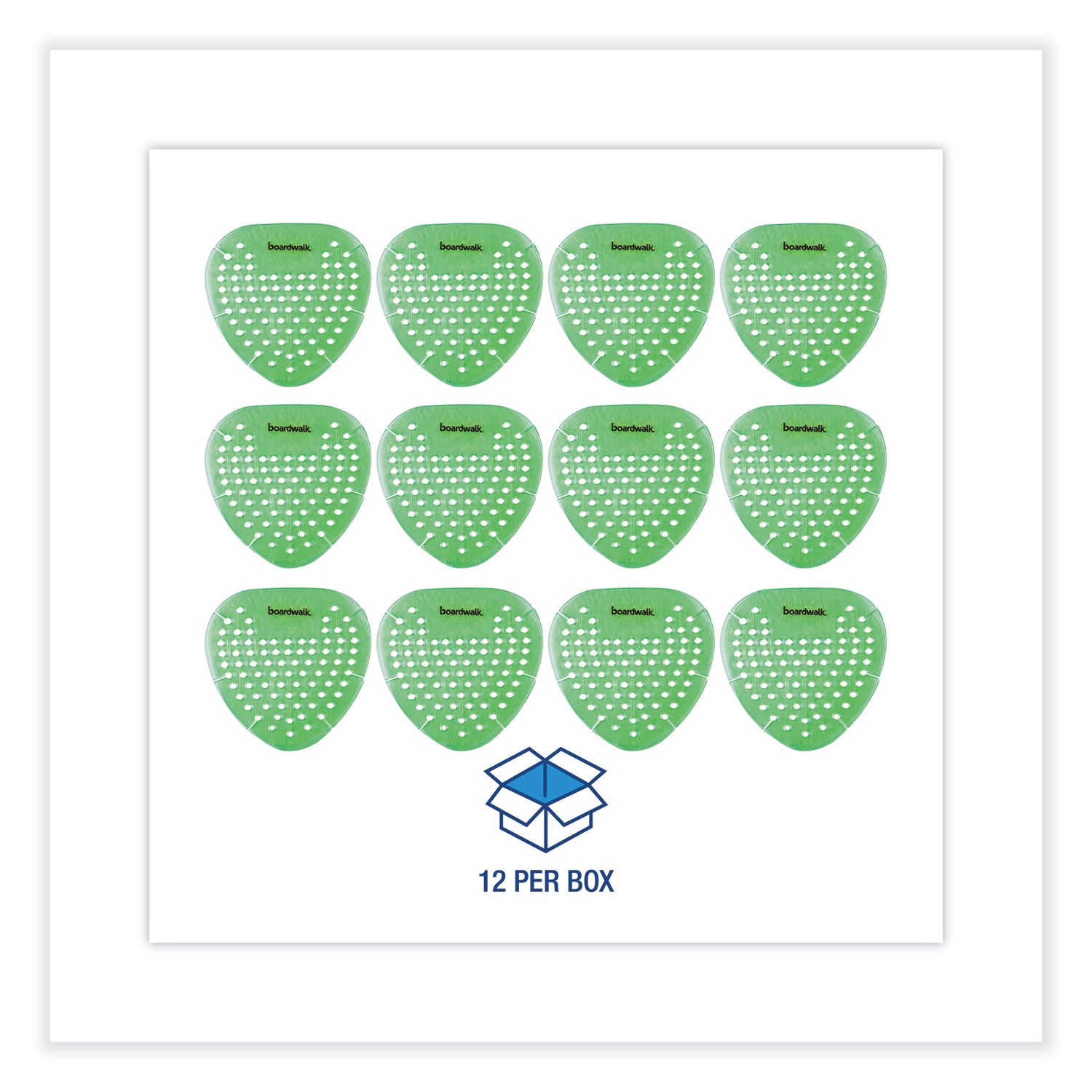 Boardwalk® Gem Urinal Deodorizer Screen, Herbal Mint Scent, Green, 12/Box