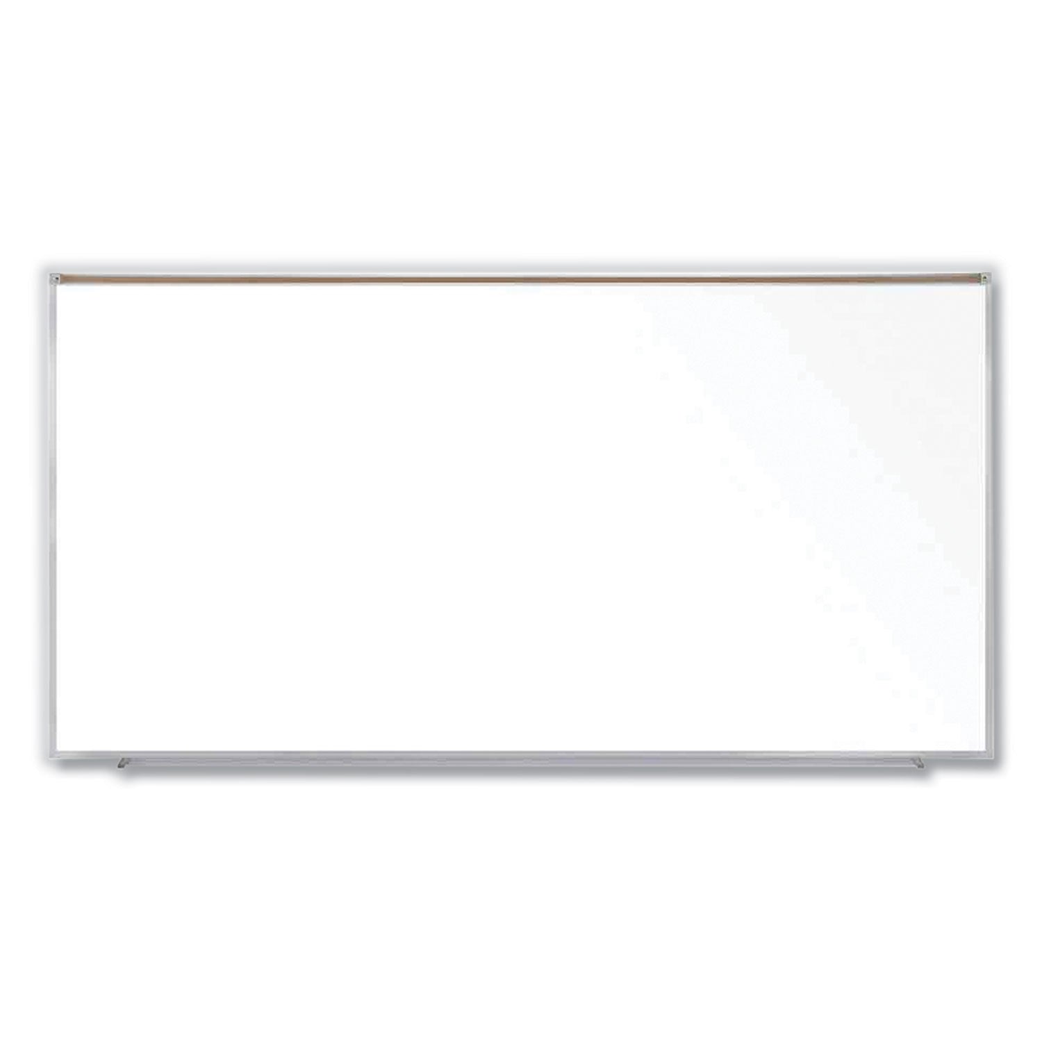 Magnetic Porcelain Whiteboard with Satin Aluminum Frame and Map Rail, 120.59 x 60.47, White Surface
