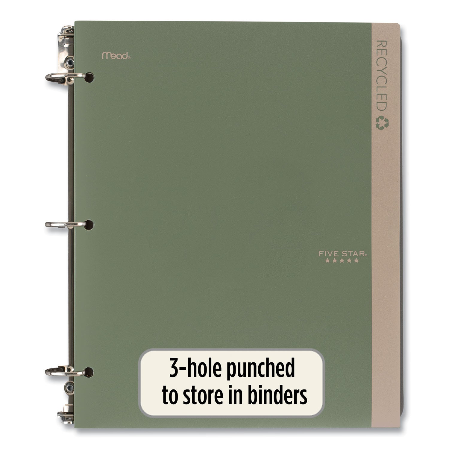 Five Star® Recycled Plastic Two-Pocket Folder, 11" x 8.5", Randomly Assorted