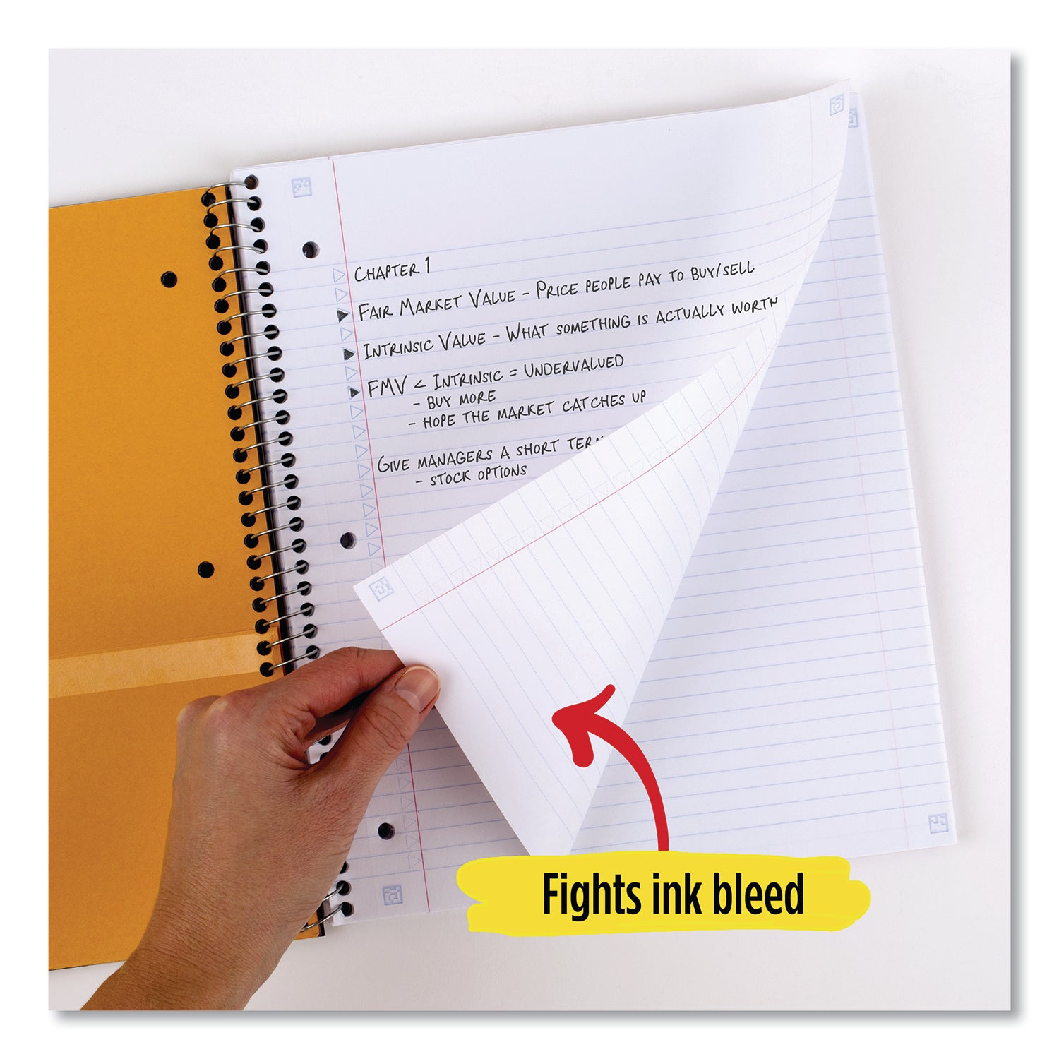 Five Star® Wirebound Notebook with Two Pockets, 1-Subject, Med/College Rule, Asst Cover Color (Red/GN/BL), (100) 11 x 8.5 Sheets, 3/Pack