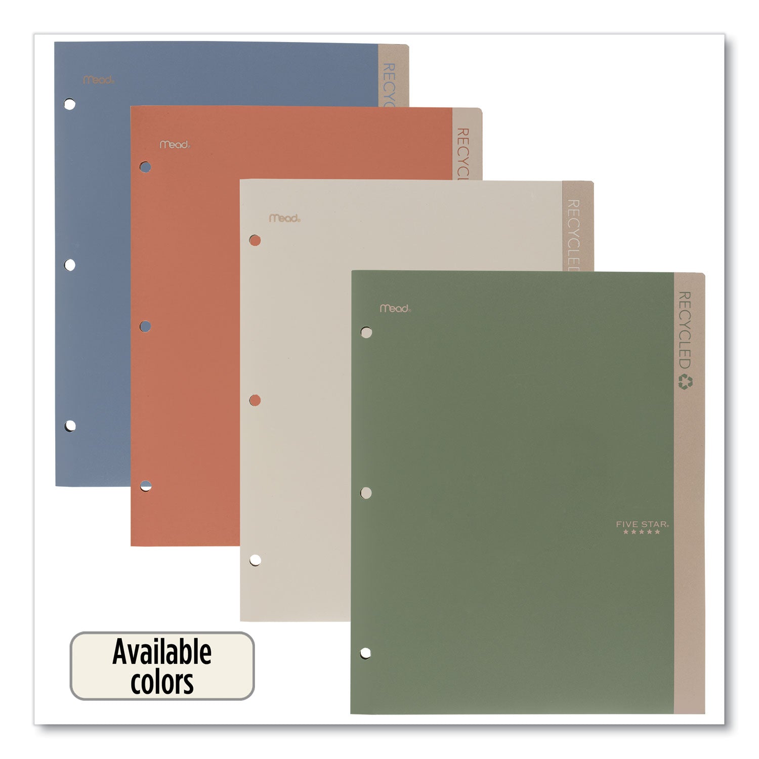 Five Star® Recycled Plastic Two-Pocket Folder, 11" x 8.5", Randomly Assorted