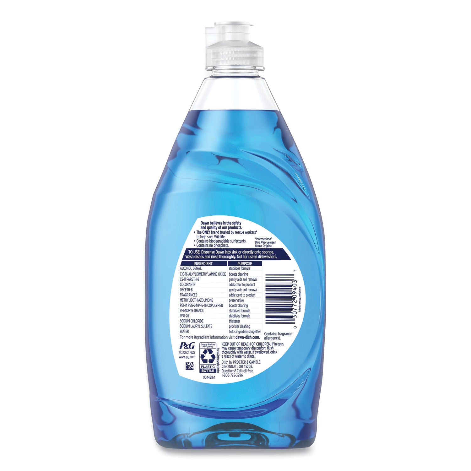 Dawn® Ultra Liquid Dish Detergent, Original Scent, 18 oz Pour Bottle, 10/Carton