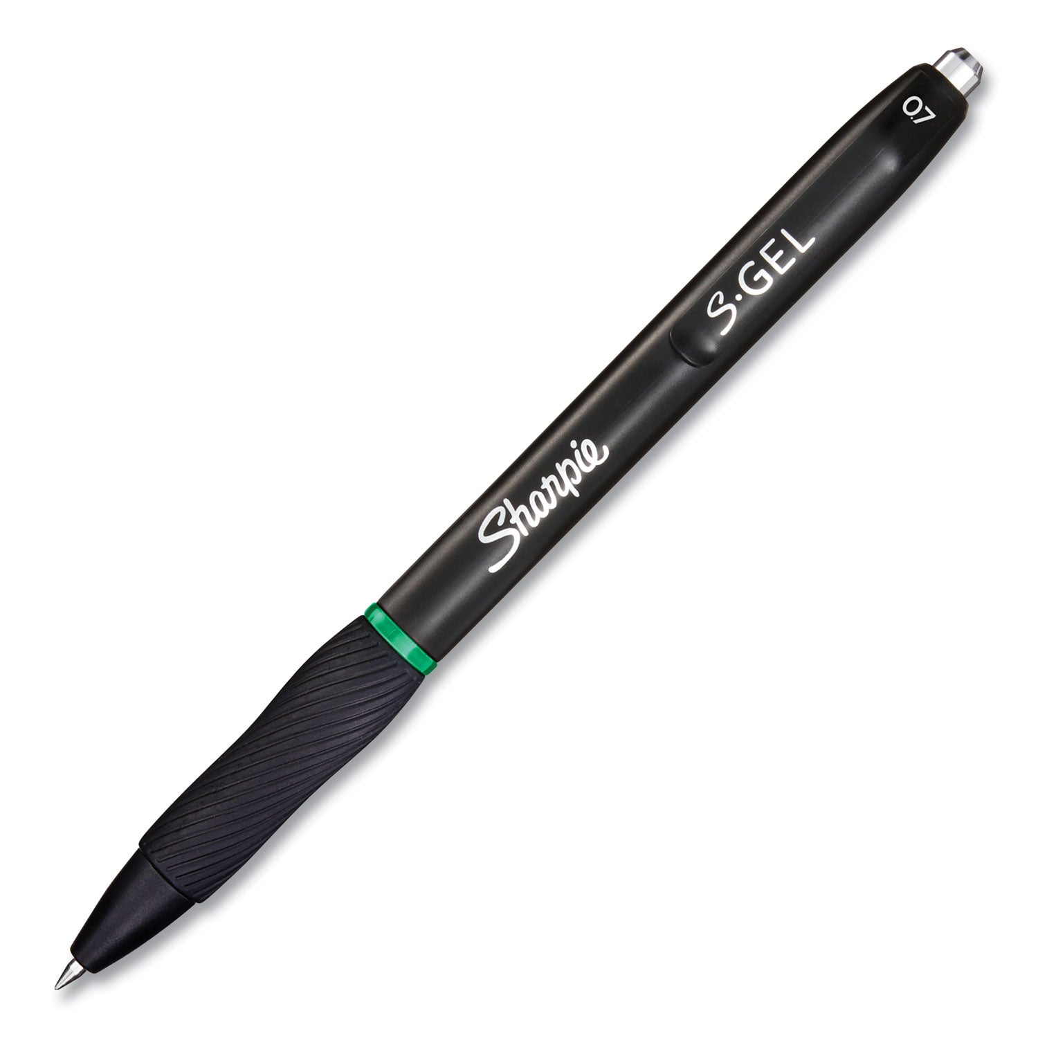 Sharpie® S-Gel™ S-Gel High-Performance Gel Pen, Retractable, Medium 0.7 Mm, Green Ink, Black Barrel, Dozen