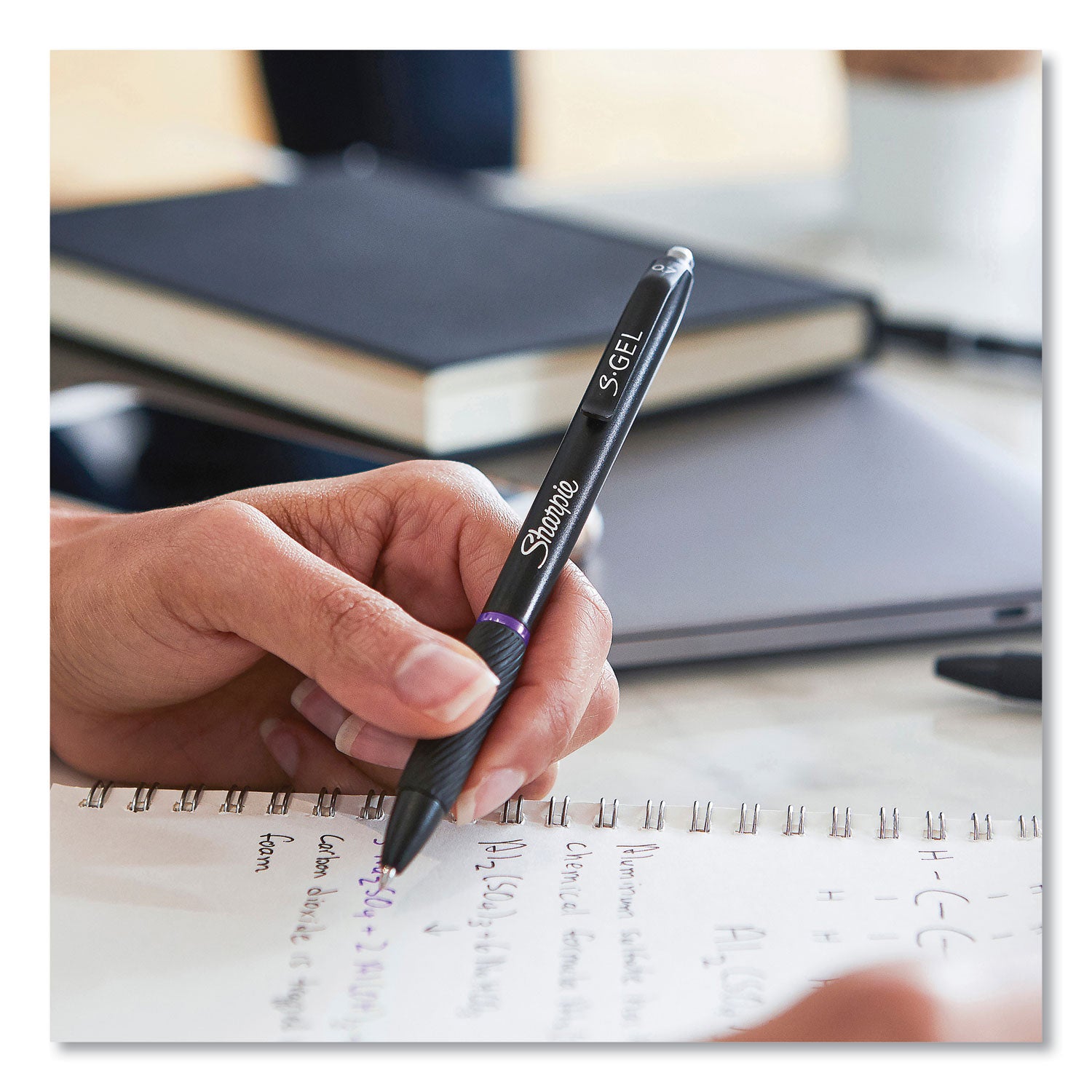 Sharpie® S-Gel™ S-Gel High-Performance Gel Pen, Retractable, Medium 0.7 Mm, Purple Ink, Black Barrel, Dozen