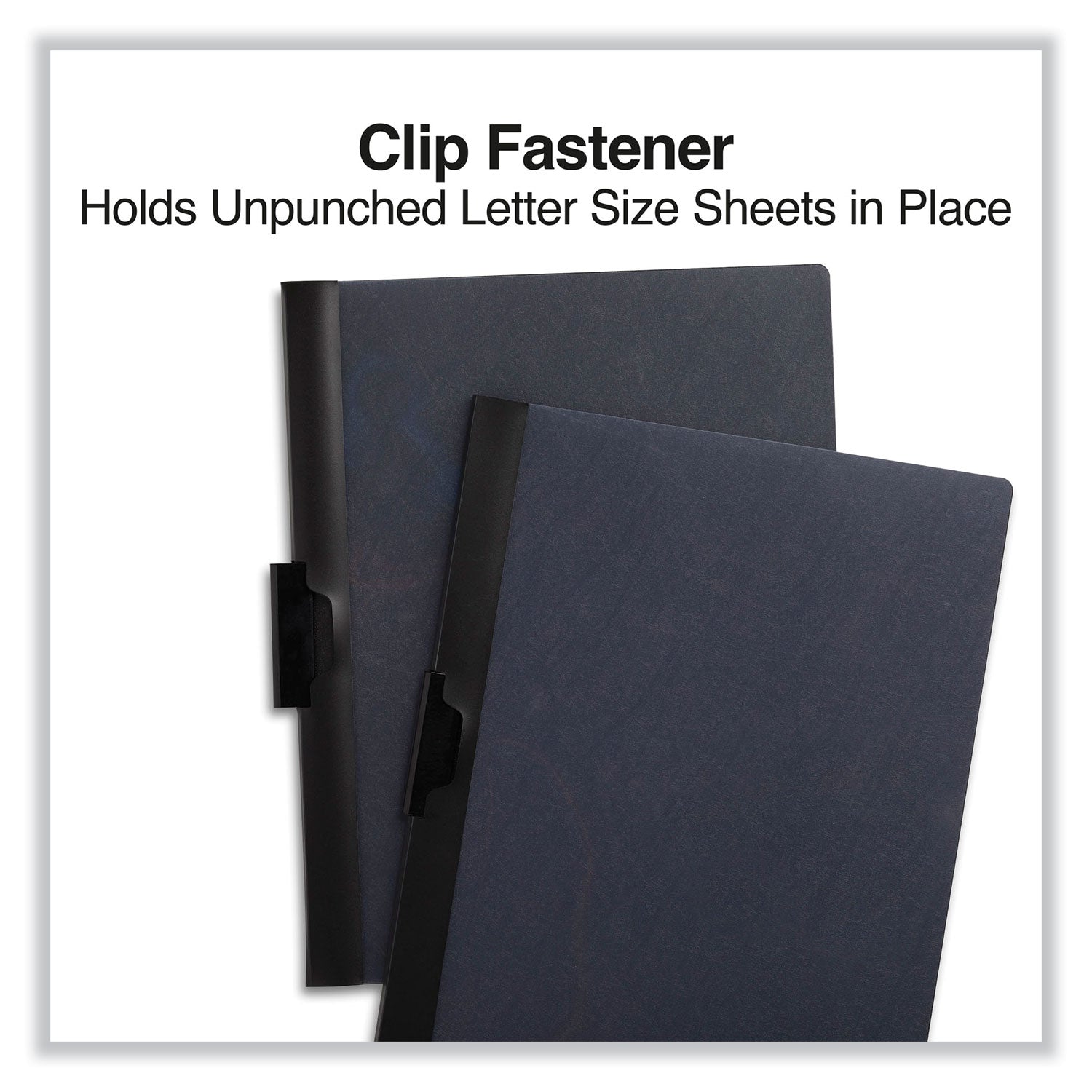 Universal® Clip-Style Report Cover, Clip Fastener, 8.5 X 11, Clear/black, 5/pack