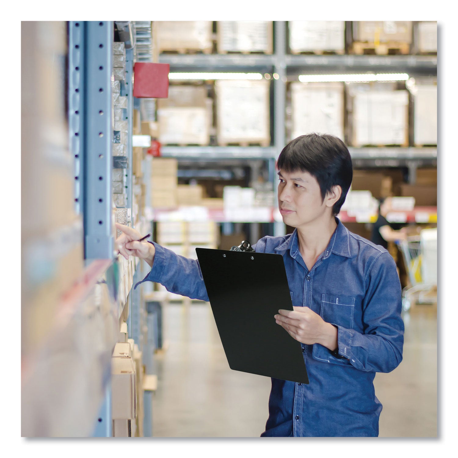 Saunders Aluminum Clipboard, 1" Clip Capacity, Holds 8.5 x 14 Sheets, Black