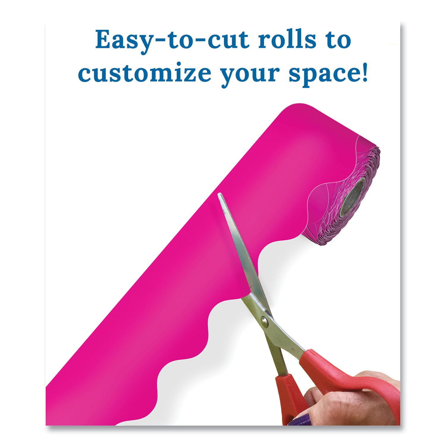 Carson-Dellosa Education Rolled Scalloped Border Set, 2.25" x 65 ft, Assorted Colors, 5/Set