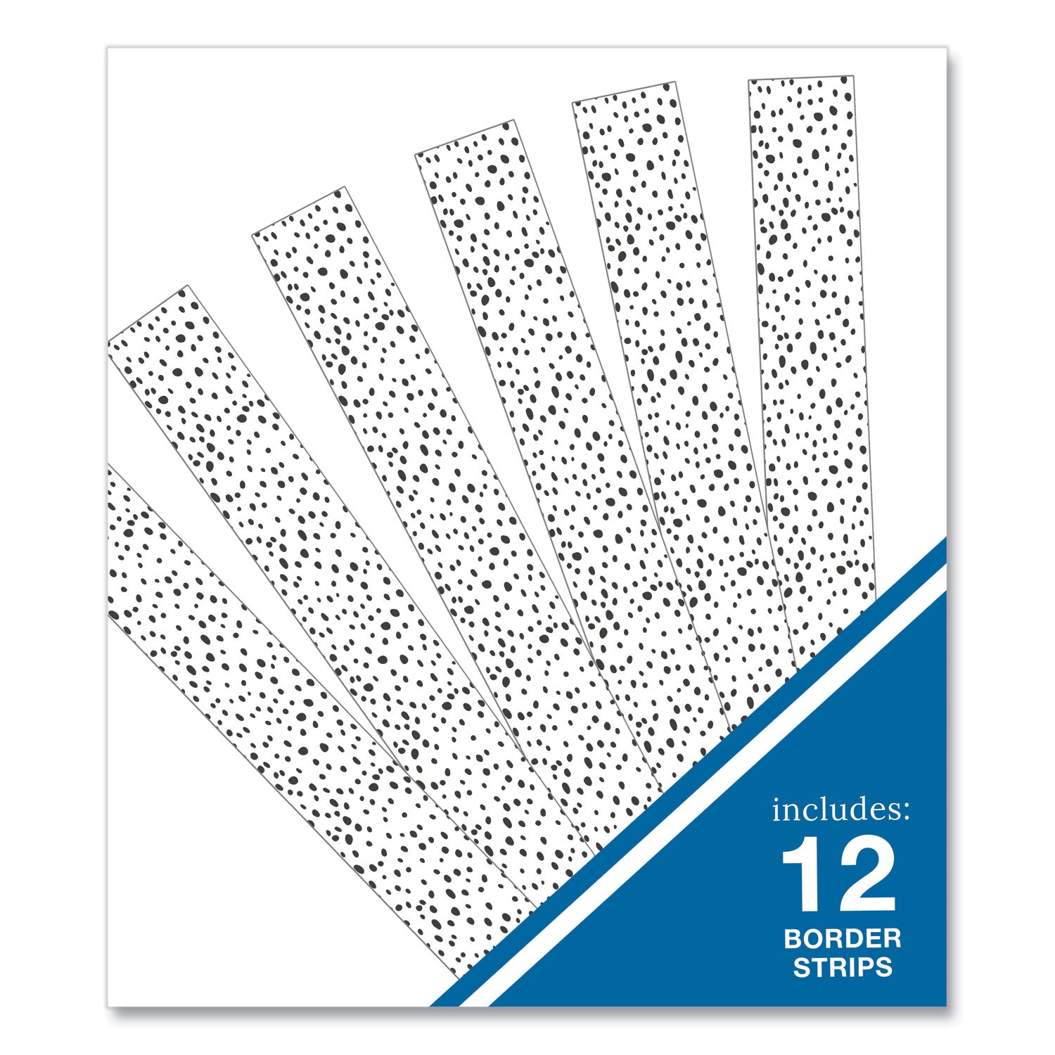 Carson-Dellosa Education Straight Borders, Dotted, 3" x 3 ft, Black/White, 12/Pack